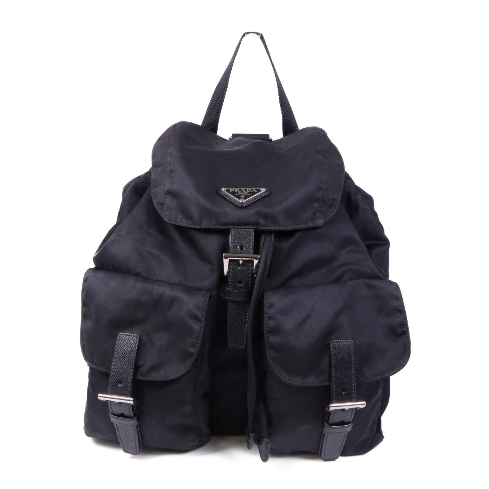 PRADA 尼龍Backpack銀扣背包