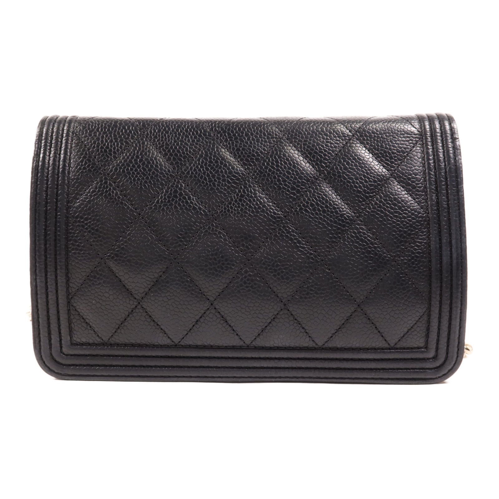 CHANEL 牛皮皮革Boy WOC Wallet On Chain金扣鏈帶肩背袋