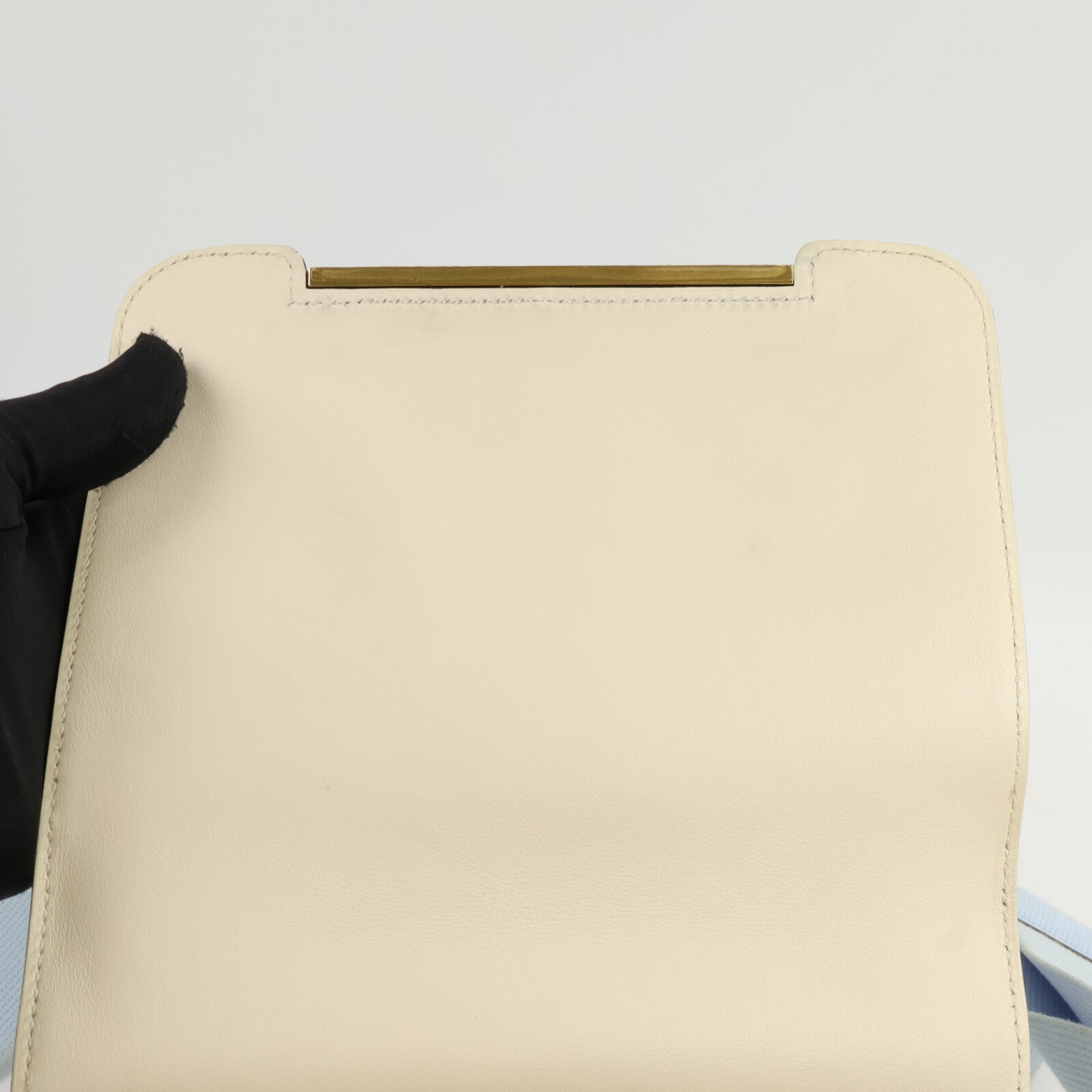 HERMES Chevre皮革Geta肩背袋Blue Brume