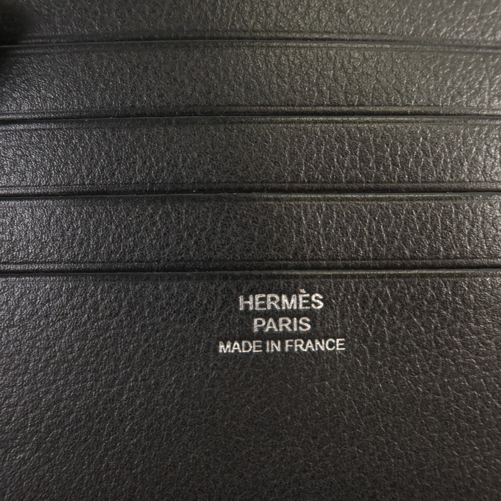 HERMES Evergain皮革Citizen Twill Compact Wallet錢包Noir