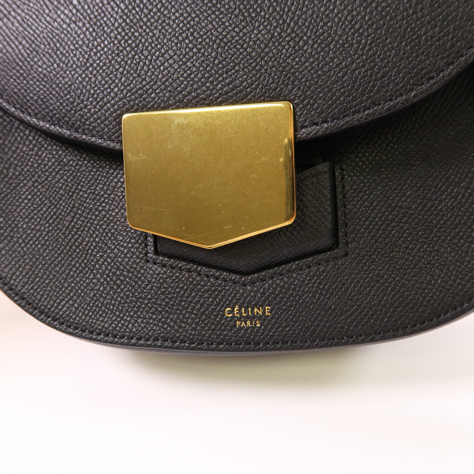 CELINE 牛皮皮革Trotter Shoulder Bag金扣肩背袋