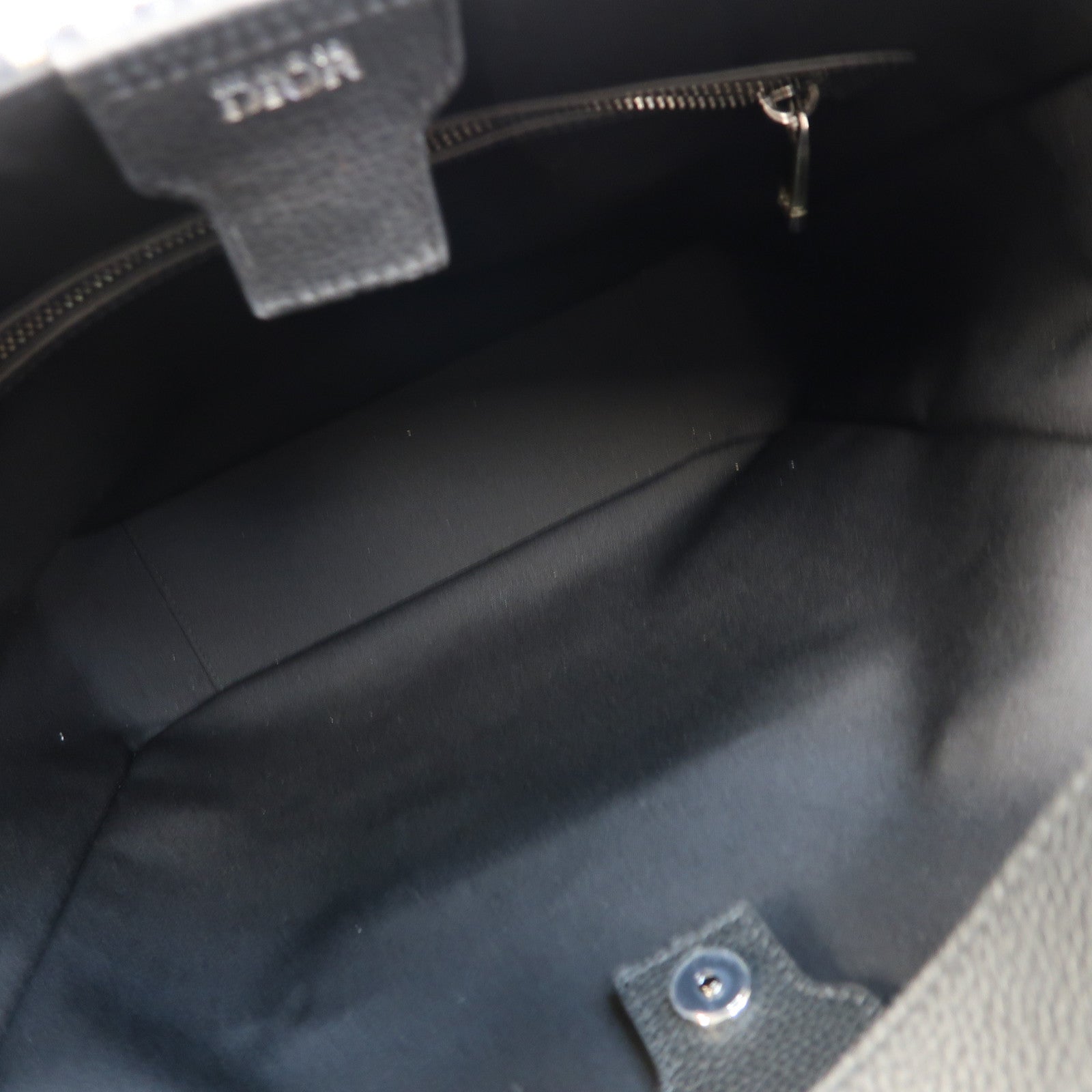 Dior 帆布2 Way Shoulder Tote銀扣手挽肩背兩用袋深藍色
