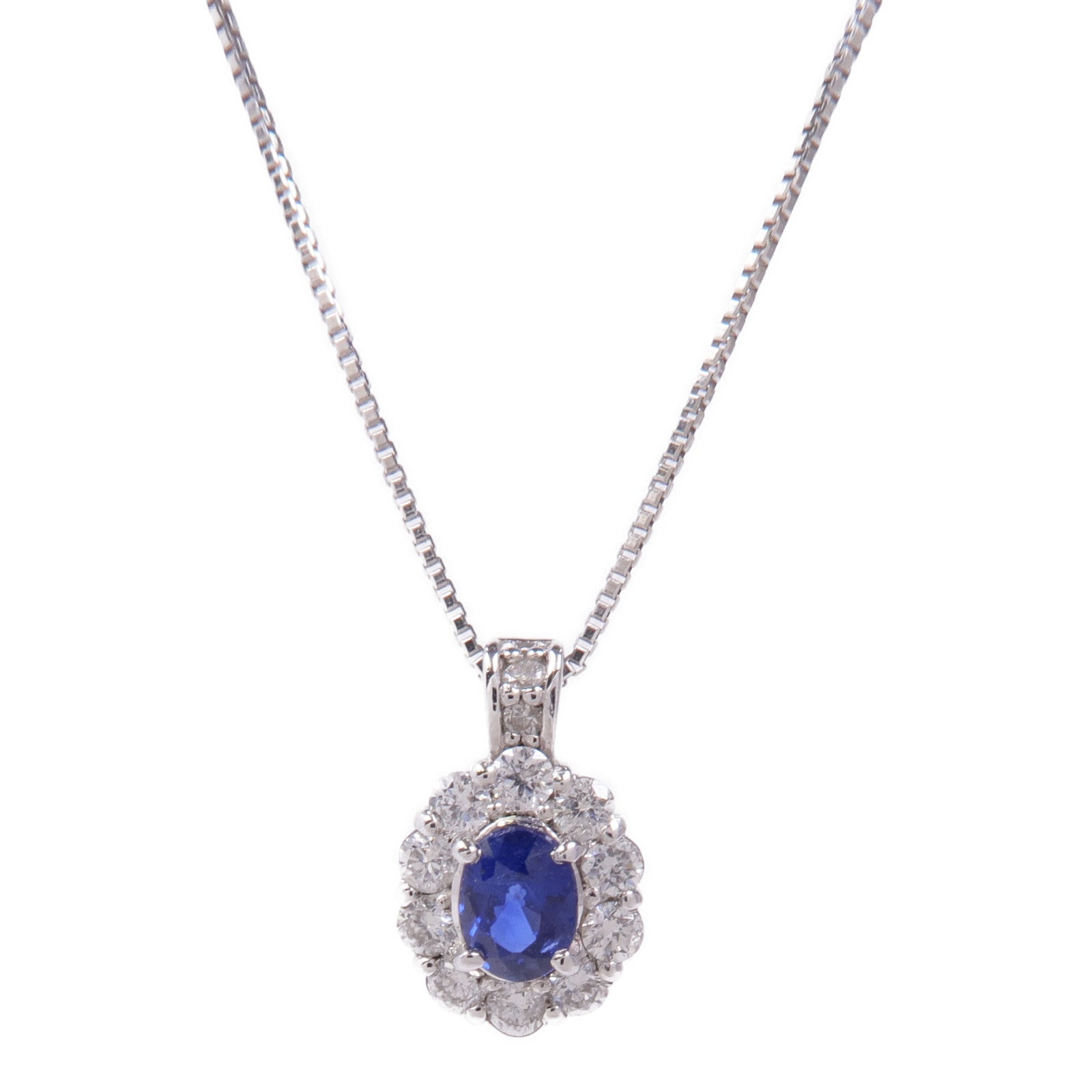 JEWELRY PT850鉑金Sapphire/Diamond Necklace藍寶石/鑽石項鍊