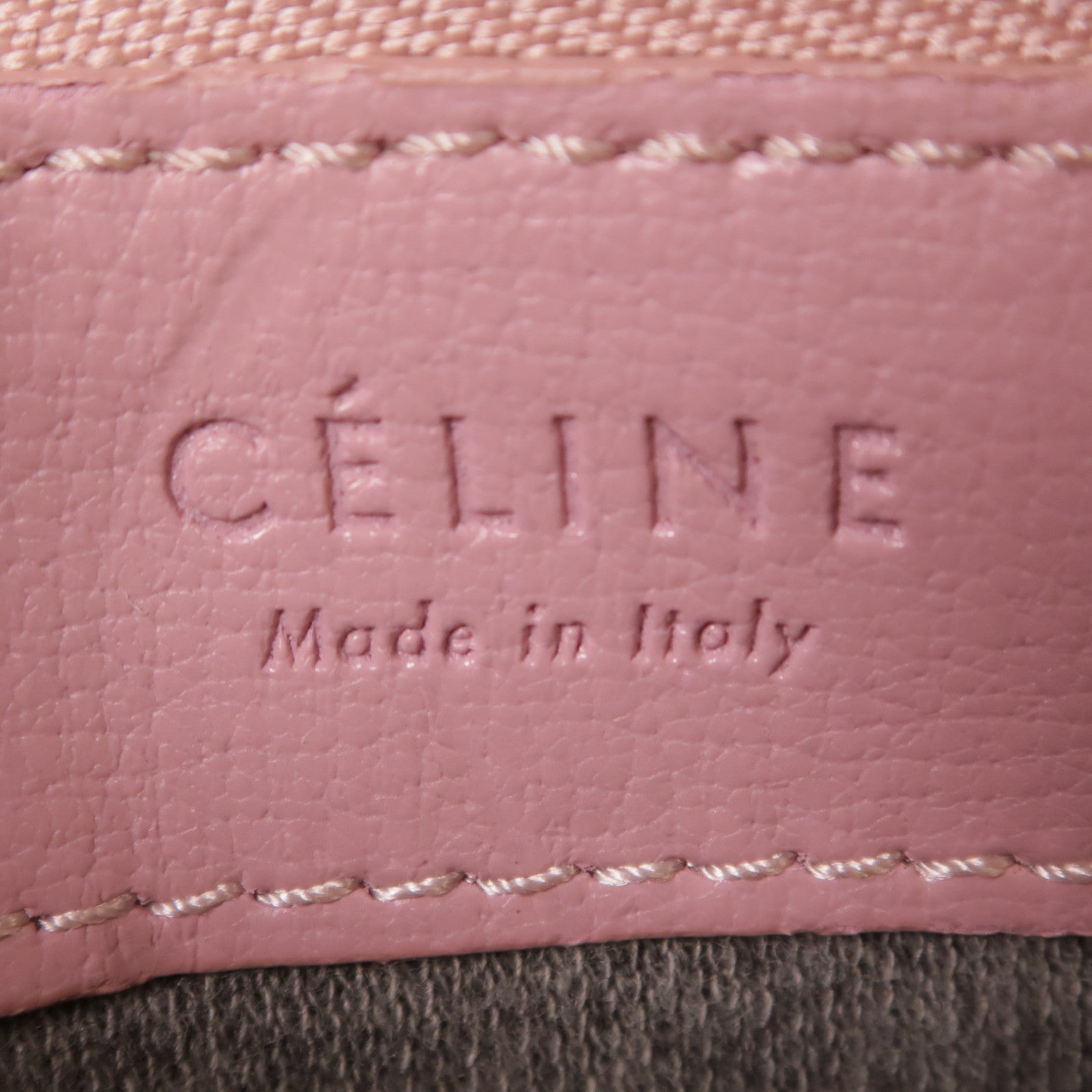CELINE 牛皮皮革Trio銀扣肩背袋