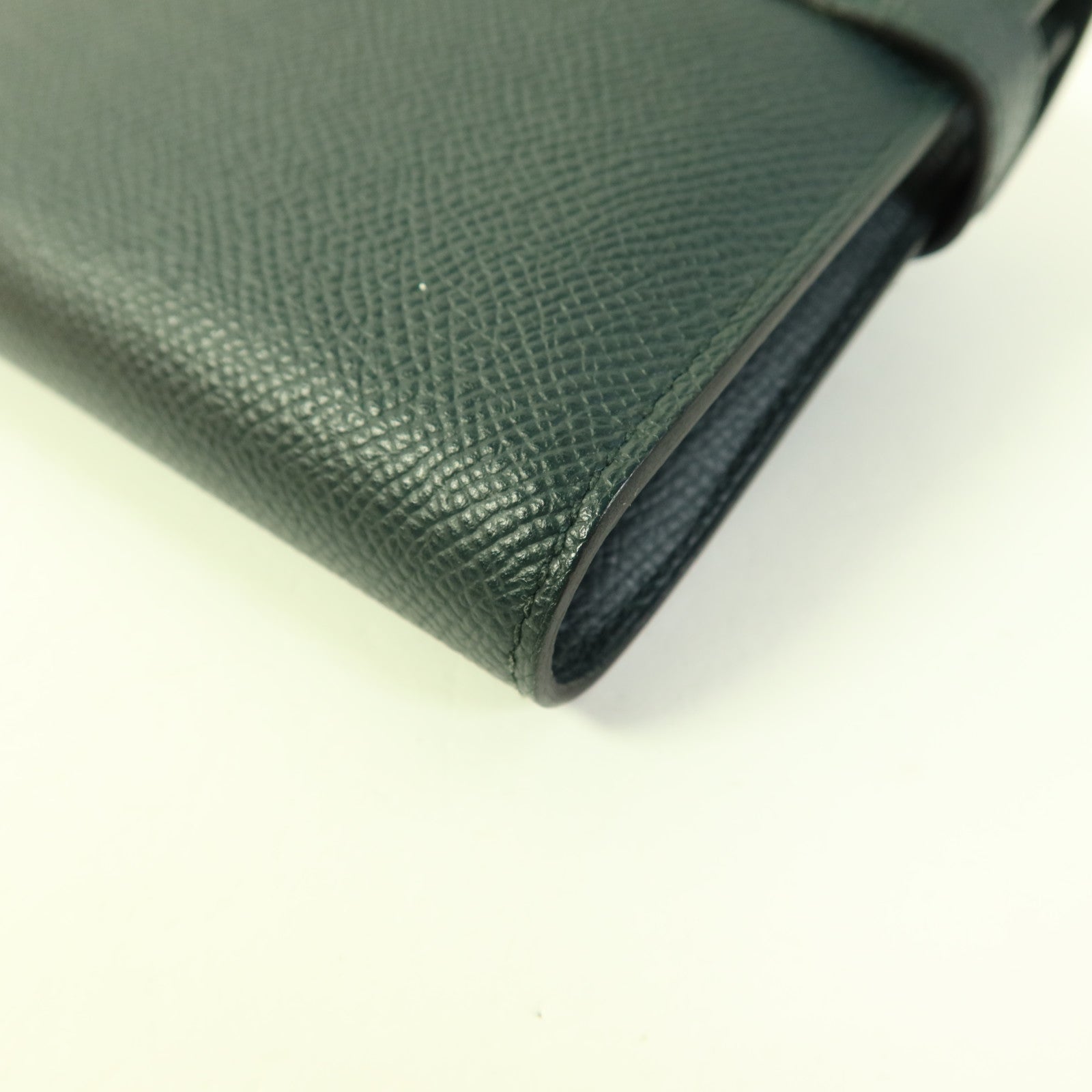 HERMES Epsom皮革Kelly Long Wallet金扣長錢包Vert Cypres