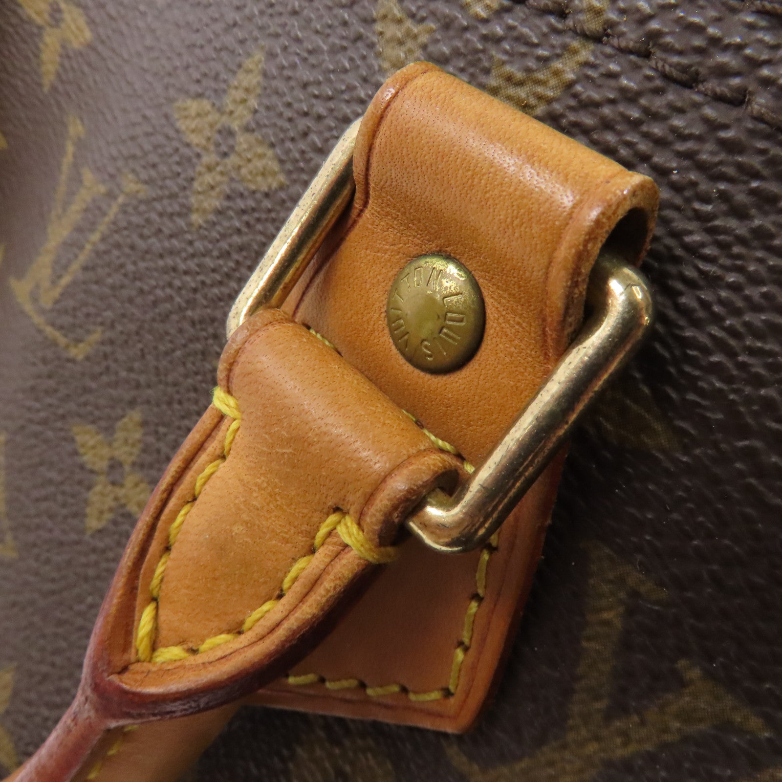 LOUIS VUITTON Monogram Speedy 25金扣手挽袋棕色