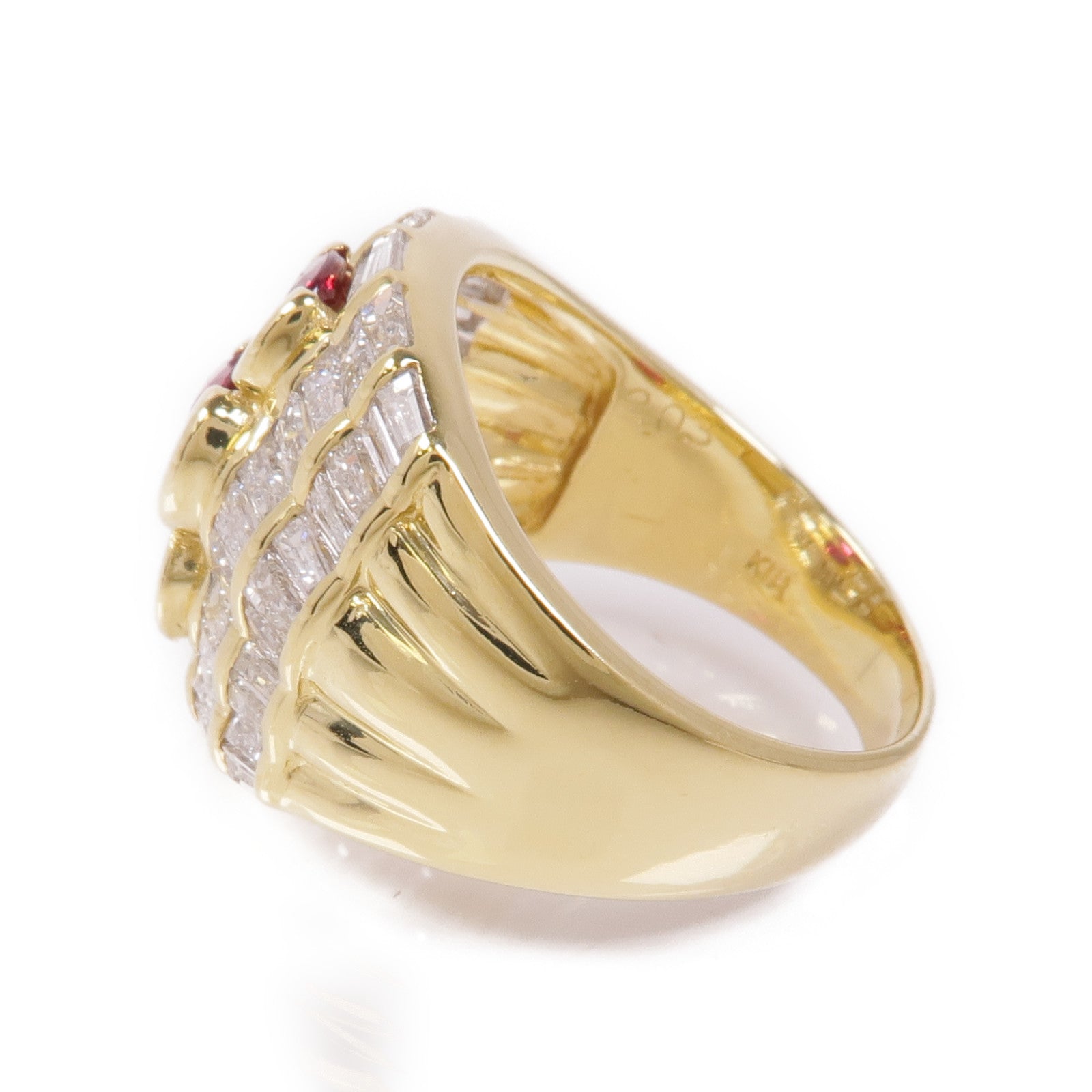 JEWELRY 【激減優惠】18K黃金Ruby/Diamond Ring紅寶石/鑽石戒指US#6.5