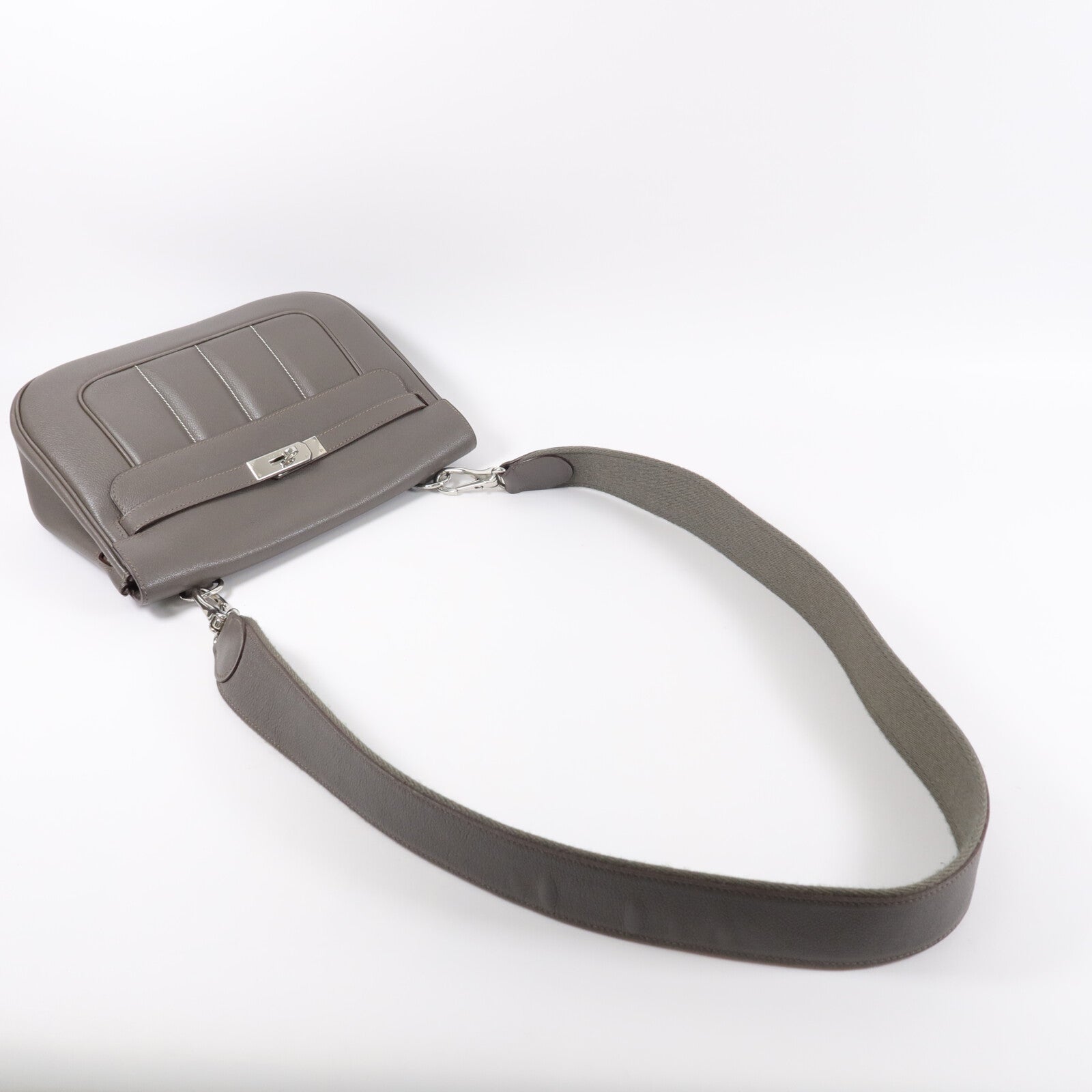 HERMES Evercoler皮革Berline 28肩背袋Gray