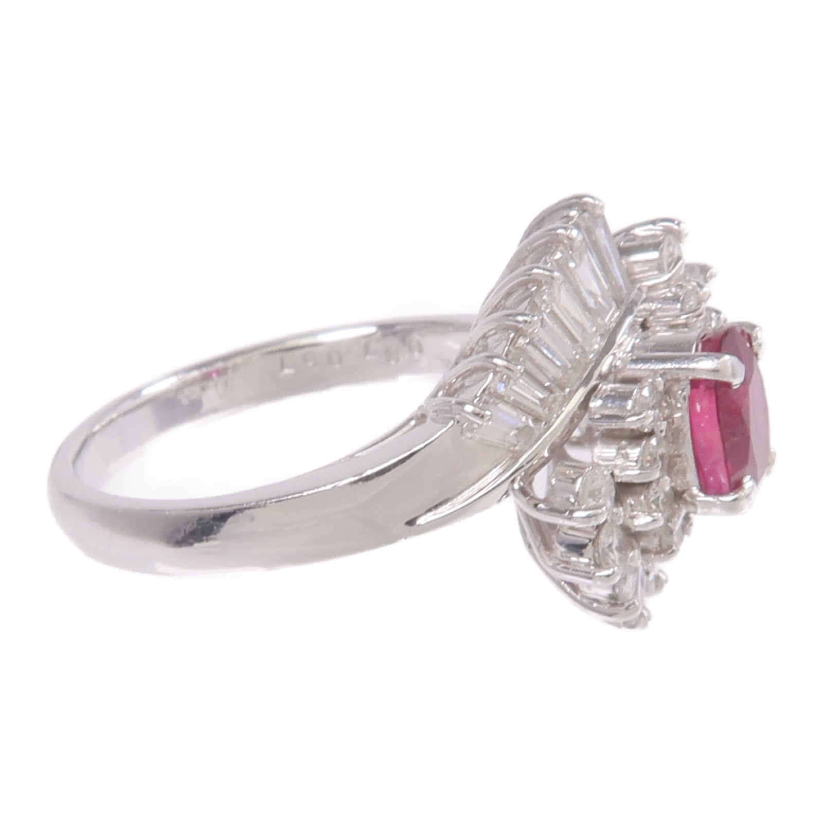 JEWELRY PT900鉑金Ruby Diamond Ring紅寶石/鑽石戒指
