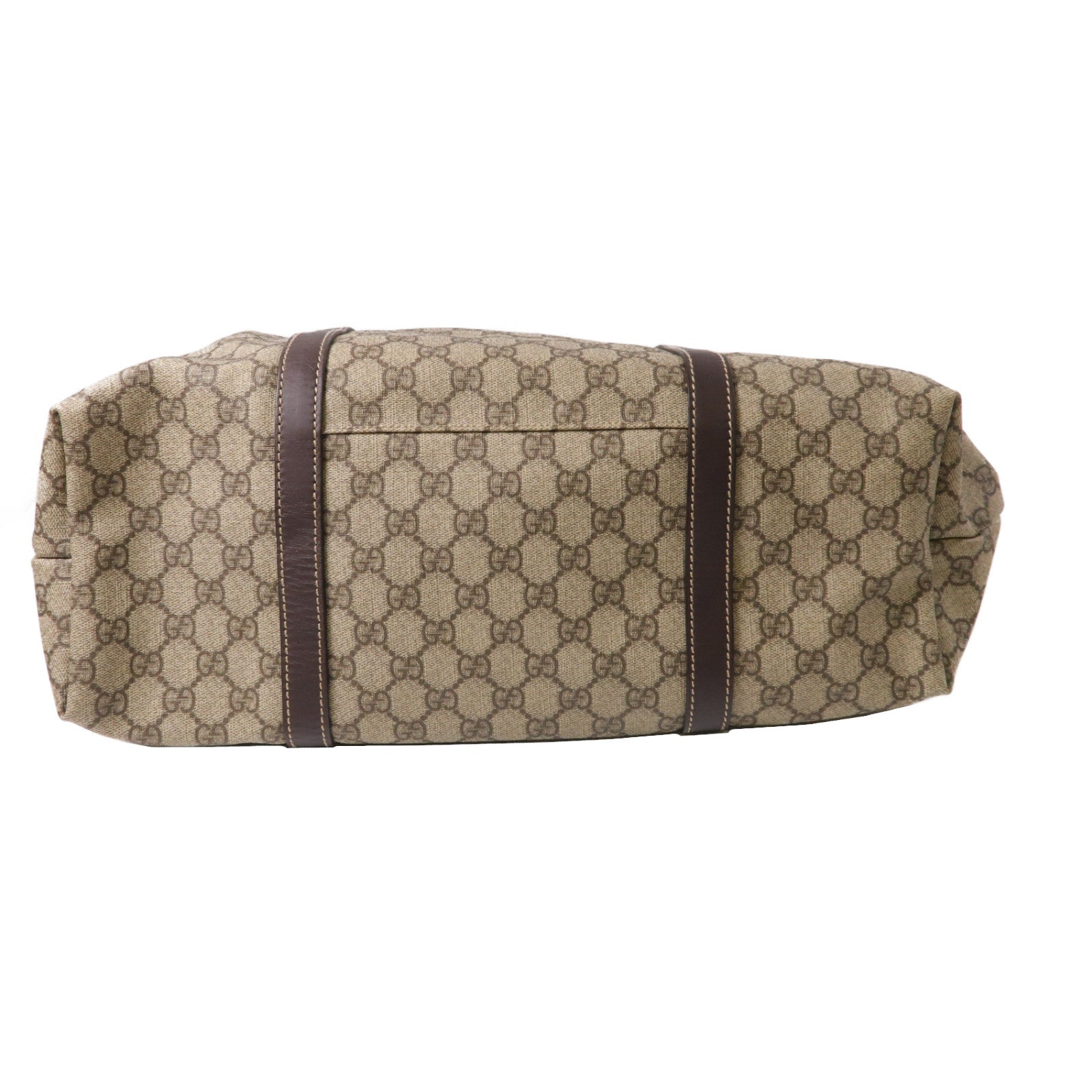 GUCCI 塗層帆布Boston Bag金扣手挽肩背兩用袋啡色