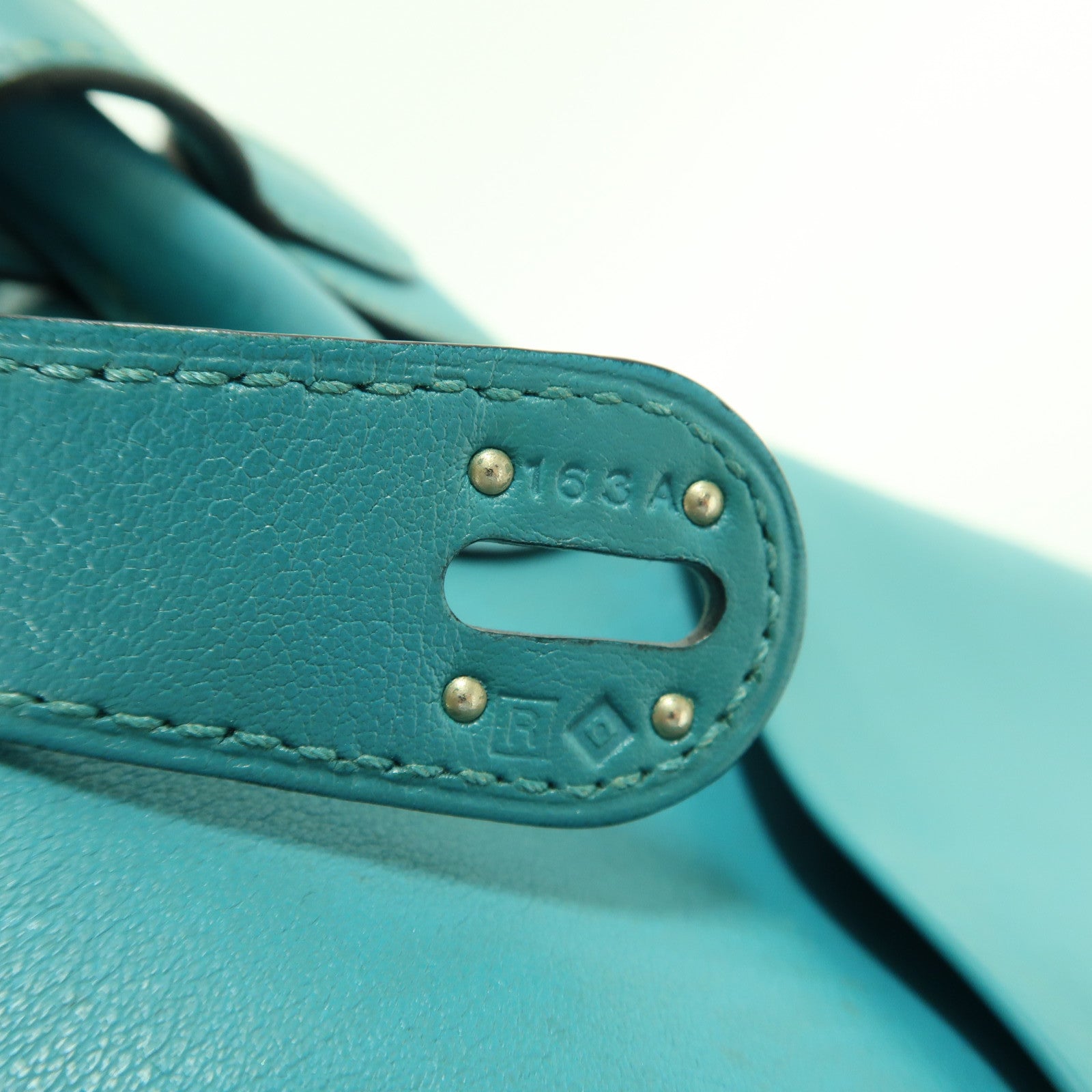 HERMES PHW Lindy 30 2 Way Shoulder Handbag Swift Leather Bleu Paon Green