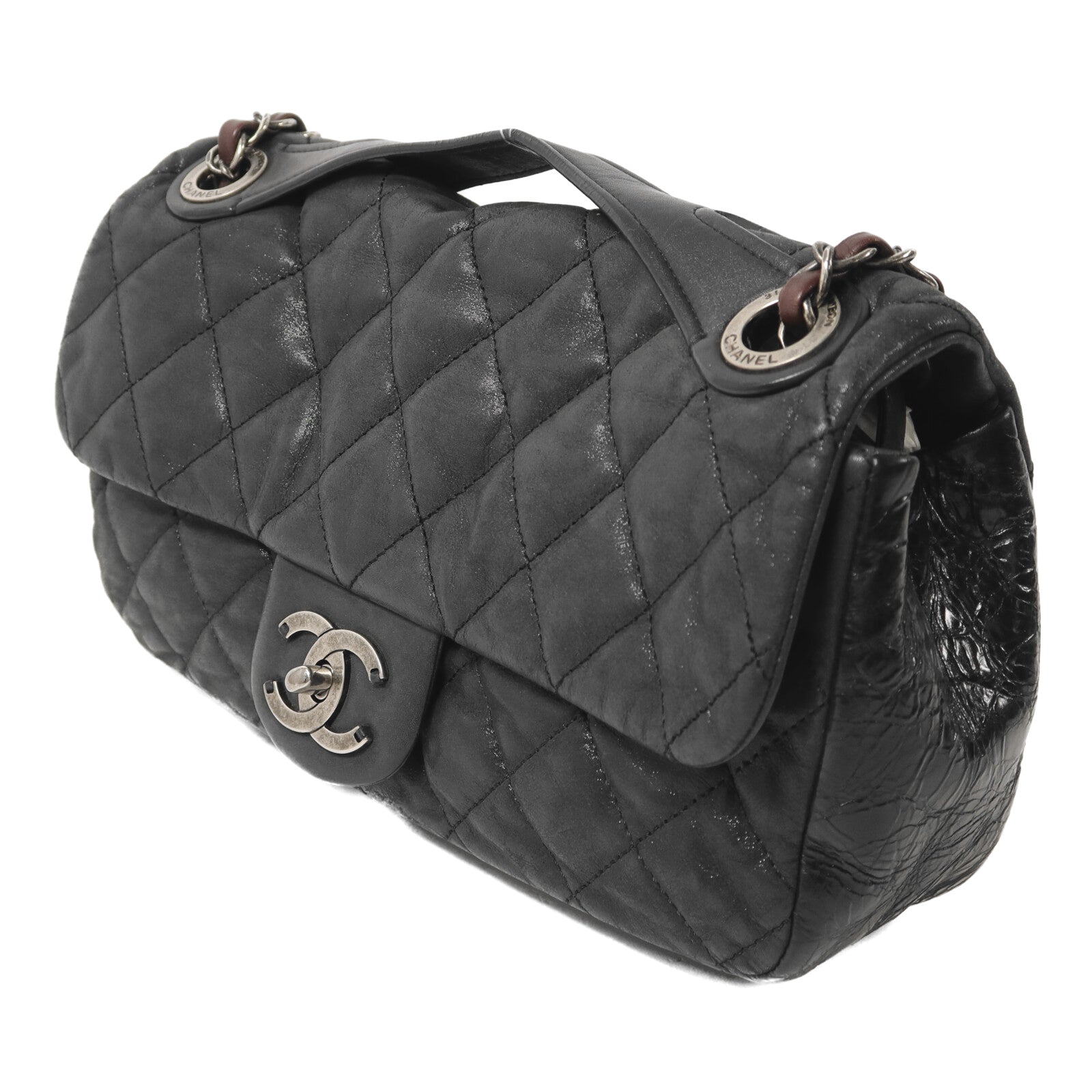 CHANEL 牛皮皮革In The Mix Flap Bag鏈帶手挽肩背兩用袋