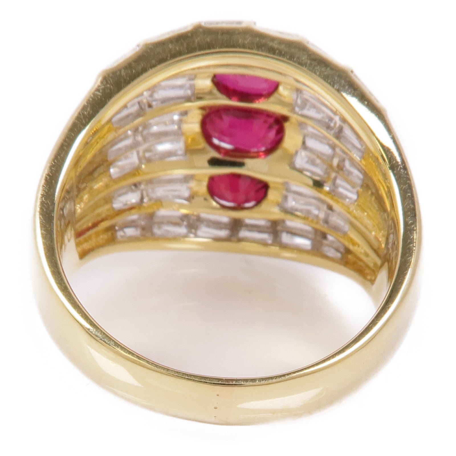 JEWELRY Ruby Diamond Ring 18K Yellow Gold US#6.5