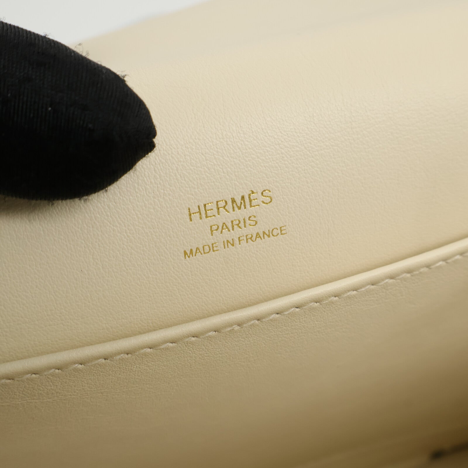 HERMES Chevre皮革Geta肩背袋Blue Brume