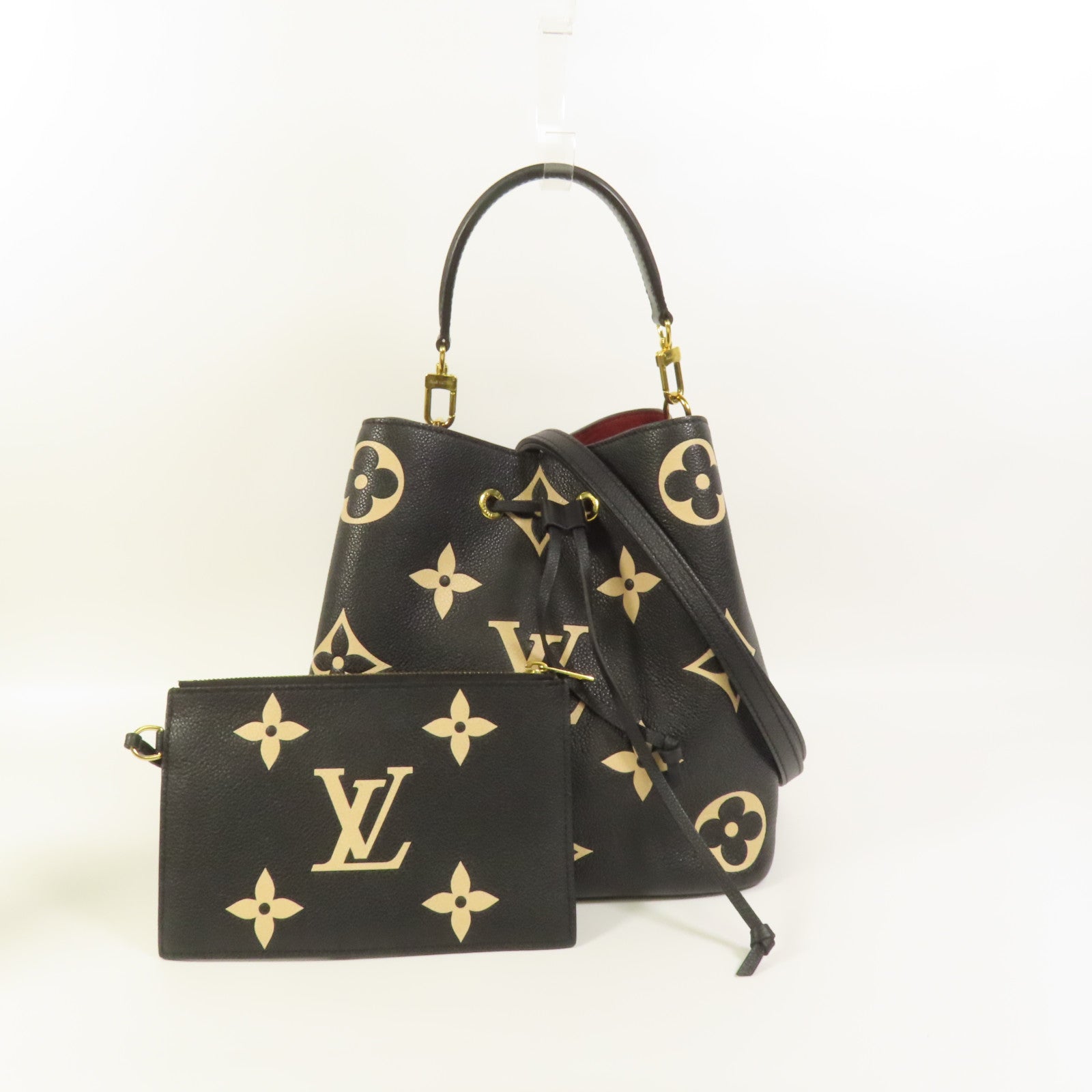 LOUIS VUITTON Monogram Empreinte Bicolor Neo Noe MM金扣手挽肩背兩用袋