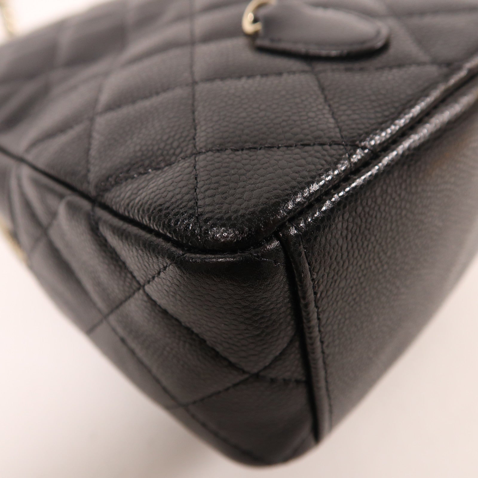 CHANEL 牛皮皮革24C Backpack金扣背包黑色