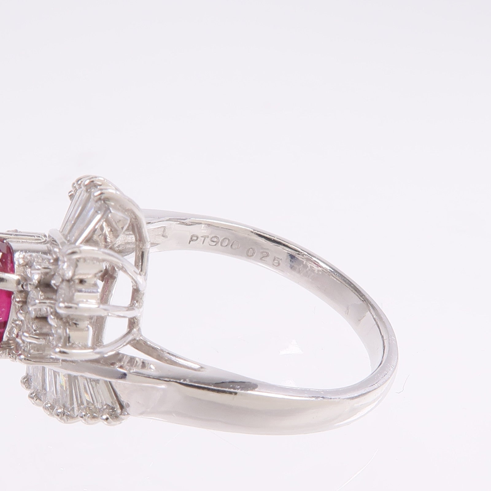JEWELRY PT900鉑金Ruby Diamond Ring紅寶石/鑽石戒指