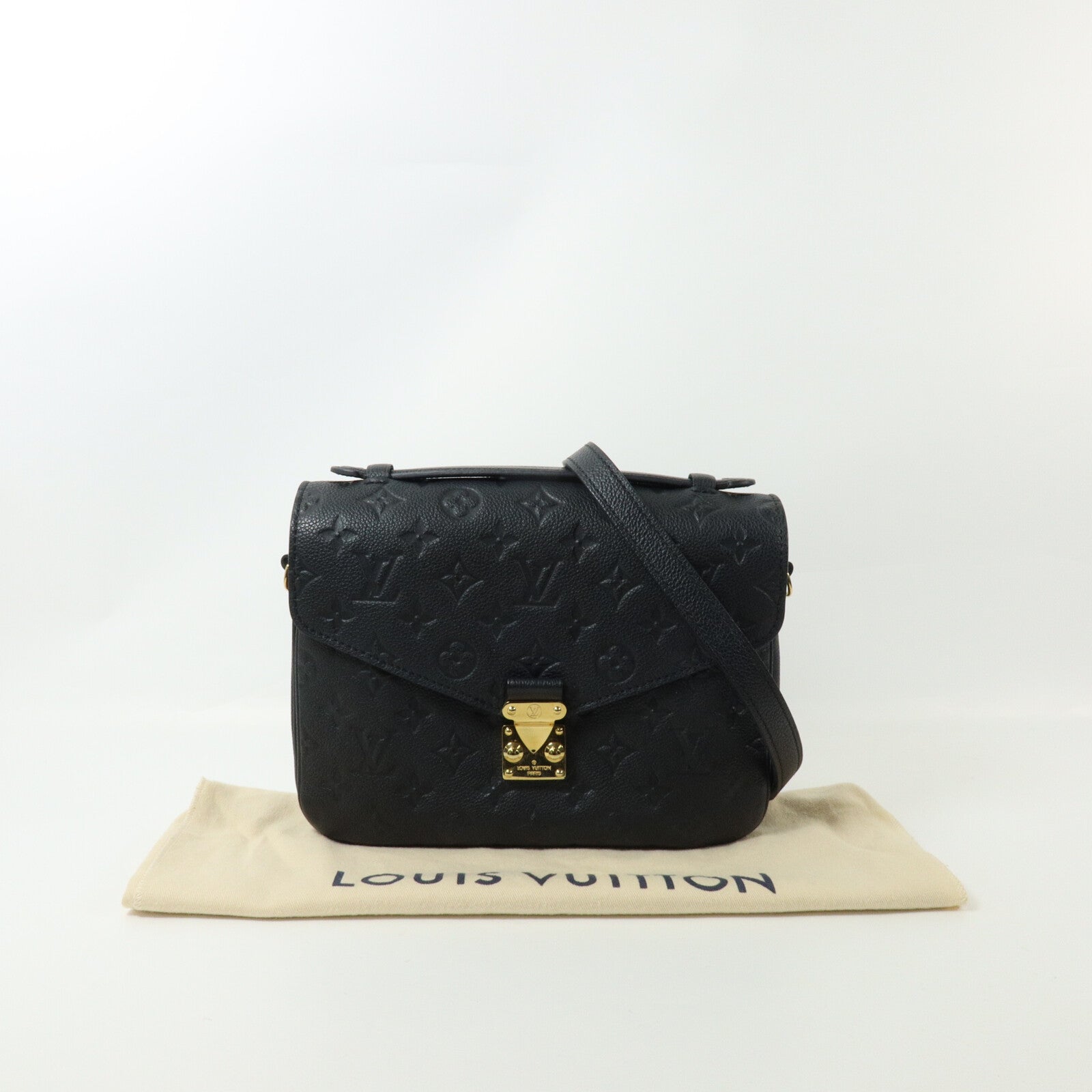 LOUIS VUITTON Monogram Empreinte Pochette Metis金扣手挽肩背兩用袋