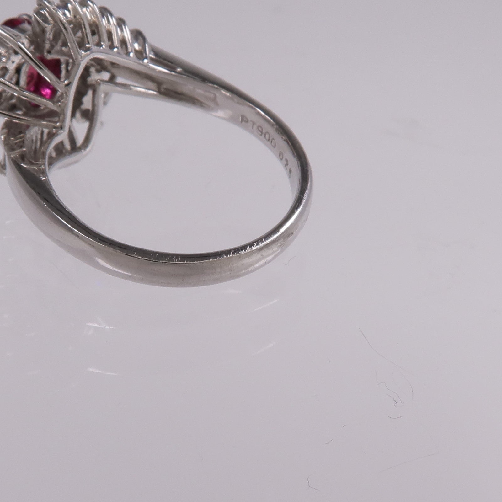 JEWELRY PT900鉑金Ruby Diamond Ring紅寶石/鑽石戒指