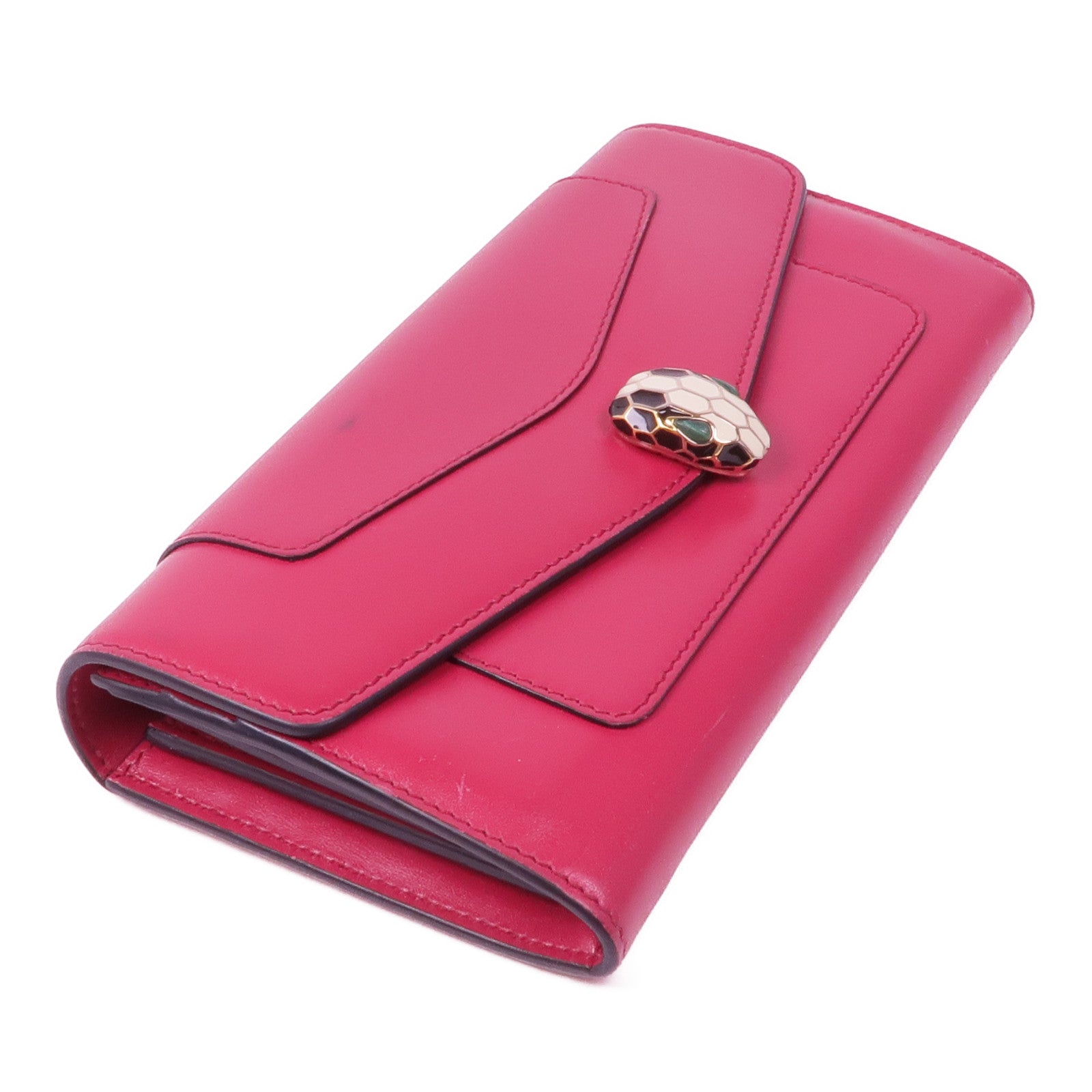BVLGARI 牛皮皮革Serpenti Forever Wallet金扣長錢包