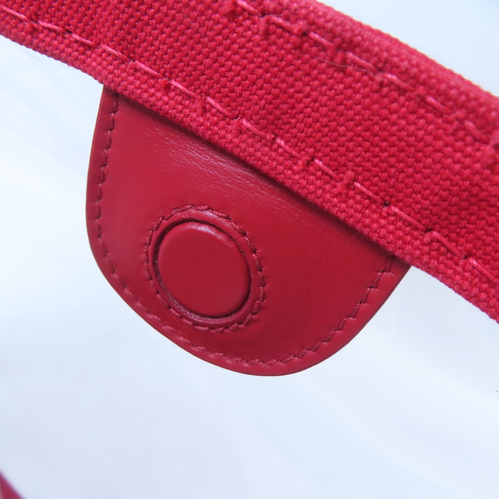 PRADA PVC/帆布2 Way Shoulder銀扣手挽肩背兩用袋紅色