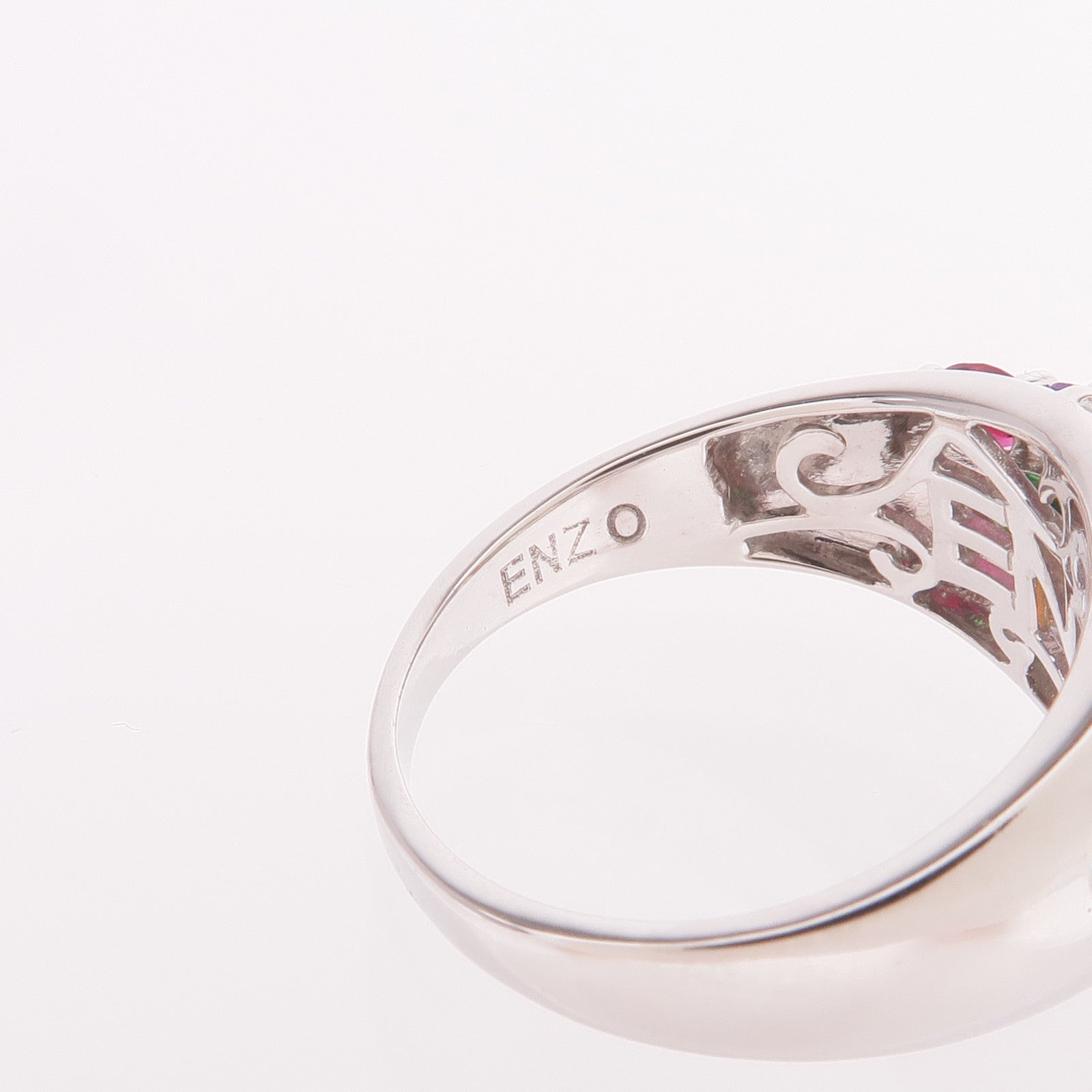 JEWELRY 18K白金Color Stones/Diamond Ring彩色寶石/鑽石戒指US#6.25