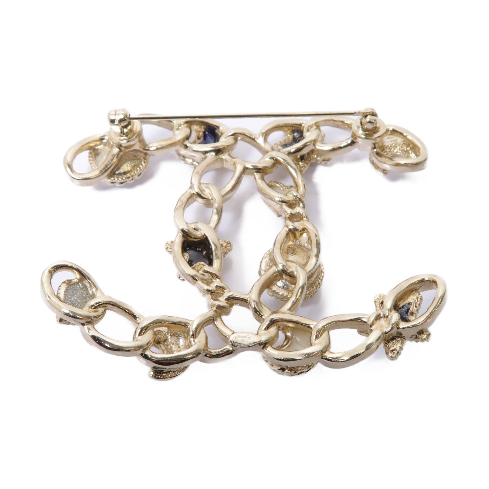 CHANEL 金屬Brooch胸針金色/白色/深藍色