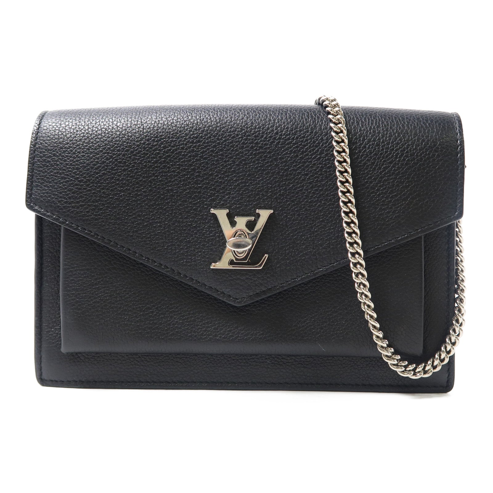 LOUIS VUITTON LV SHW Mylockme Chain Shoulder Bag M63471 Calfskin Leather Black