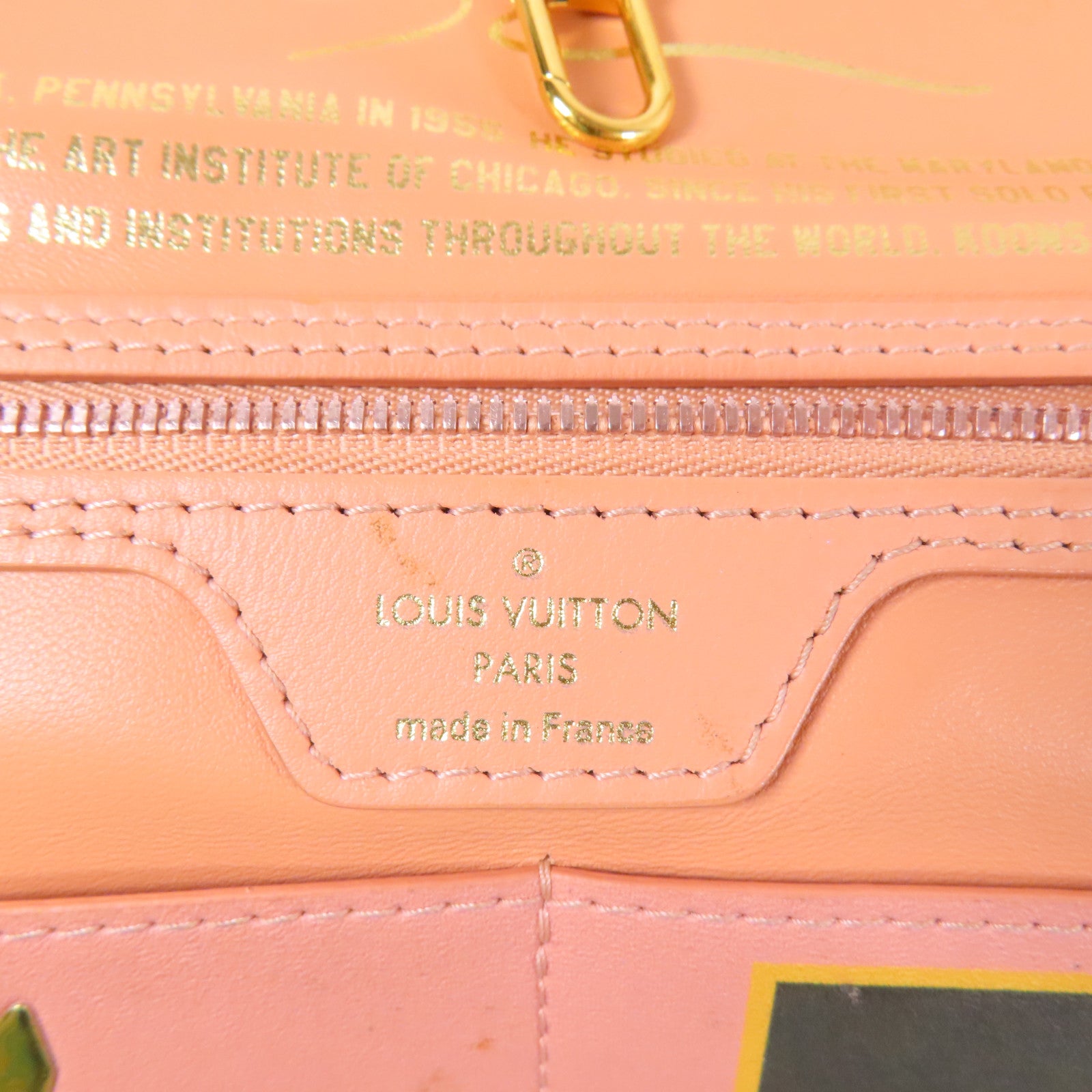 LOUIS VUITTON 塗層帆布/牛皮皮革Masters Collection Fragonard Neverfull MM手挽袋棕色/粉紅色