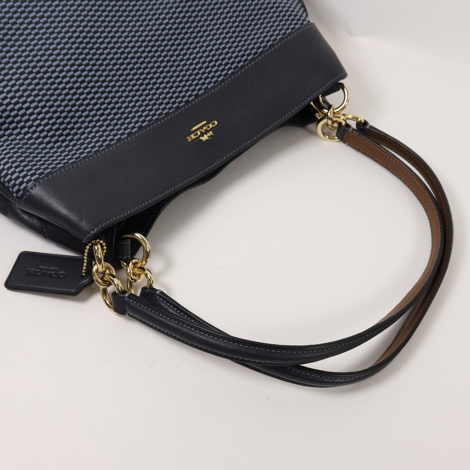 COACH 【激減優惠】帆布/皮革Legacy Lexy Tote Shoulder Bag金扣肩背袋
