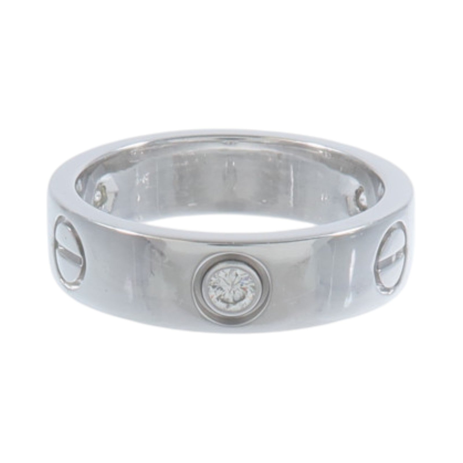 CARTIER 18K白金Love Ring 3P Diamond Ring鑽石戒指