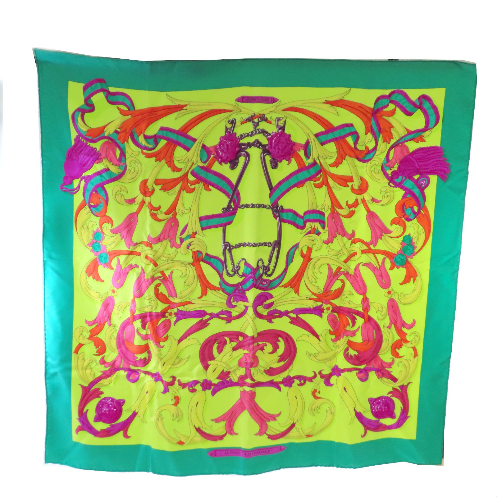 HERMES 【激減優惠】絲質90x90 Scarf絲巾青綠色/綠色/彩色