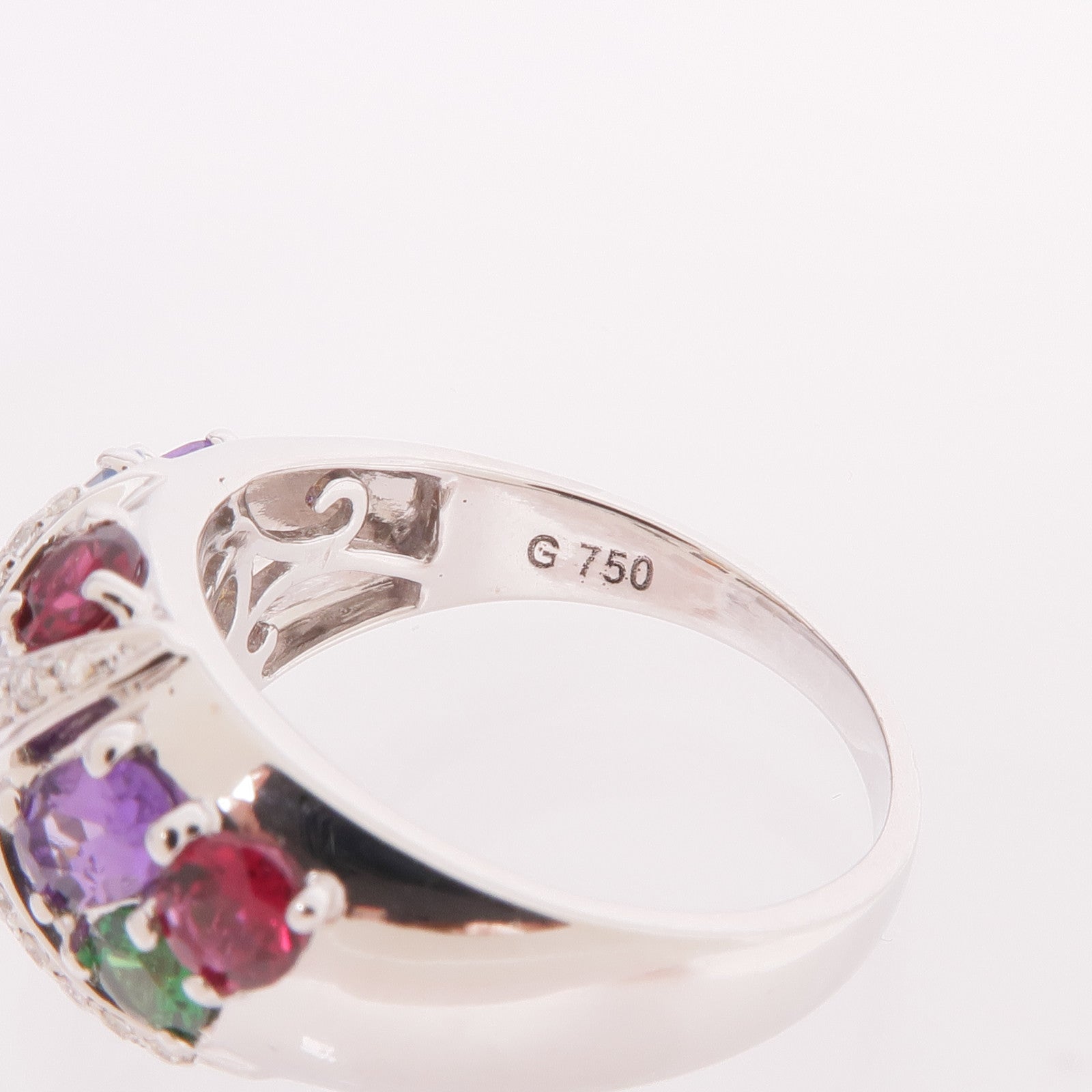 JEWELRY 18K白金Color Stones/Diamond Ring彩色寶石/鑽石戒指US#6.25