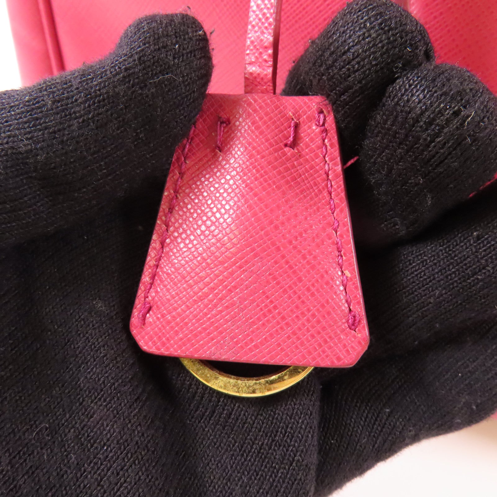 PRADA Saffiano皮革2 Way Bag金扣手挽肩背兩用袋