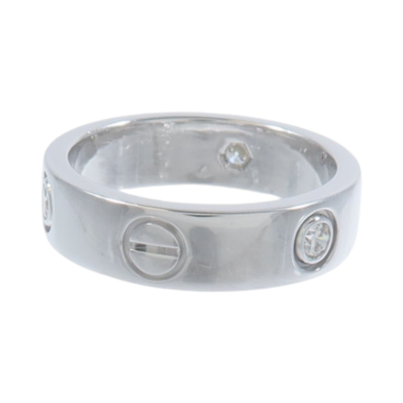 CARTIER 18K白金Love Ring 3P Diamond Ring鑽石戒指