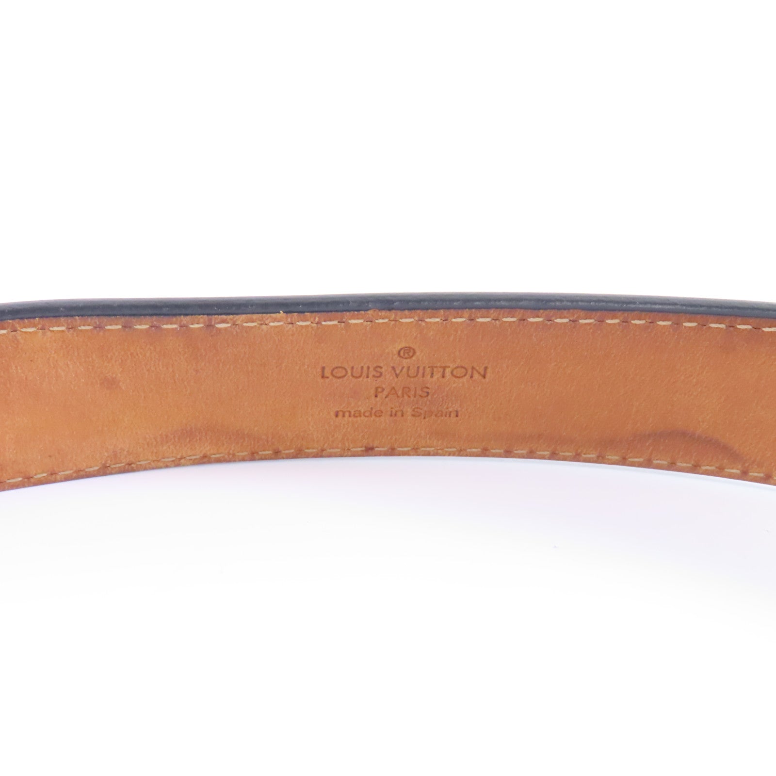 LOUIS VUITTON Epi Belt 85cm銀扣皮帶黑色