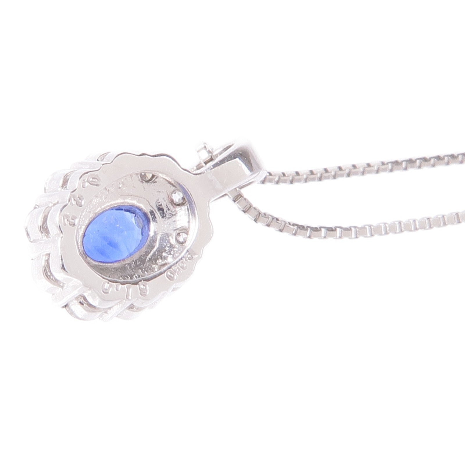 JEWELRY PT850鉑金Sapphire/Diamond Necklace藍寶石/鑽石項鍊