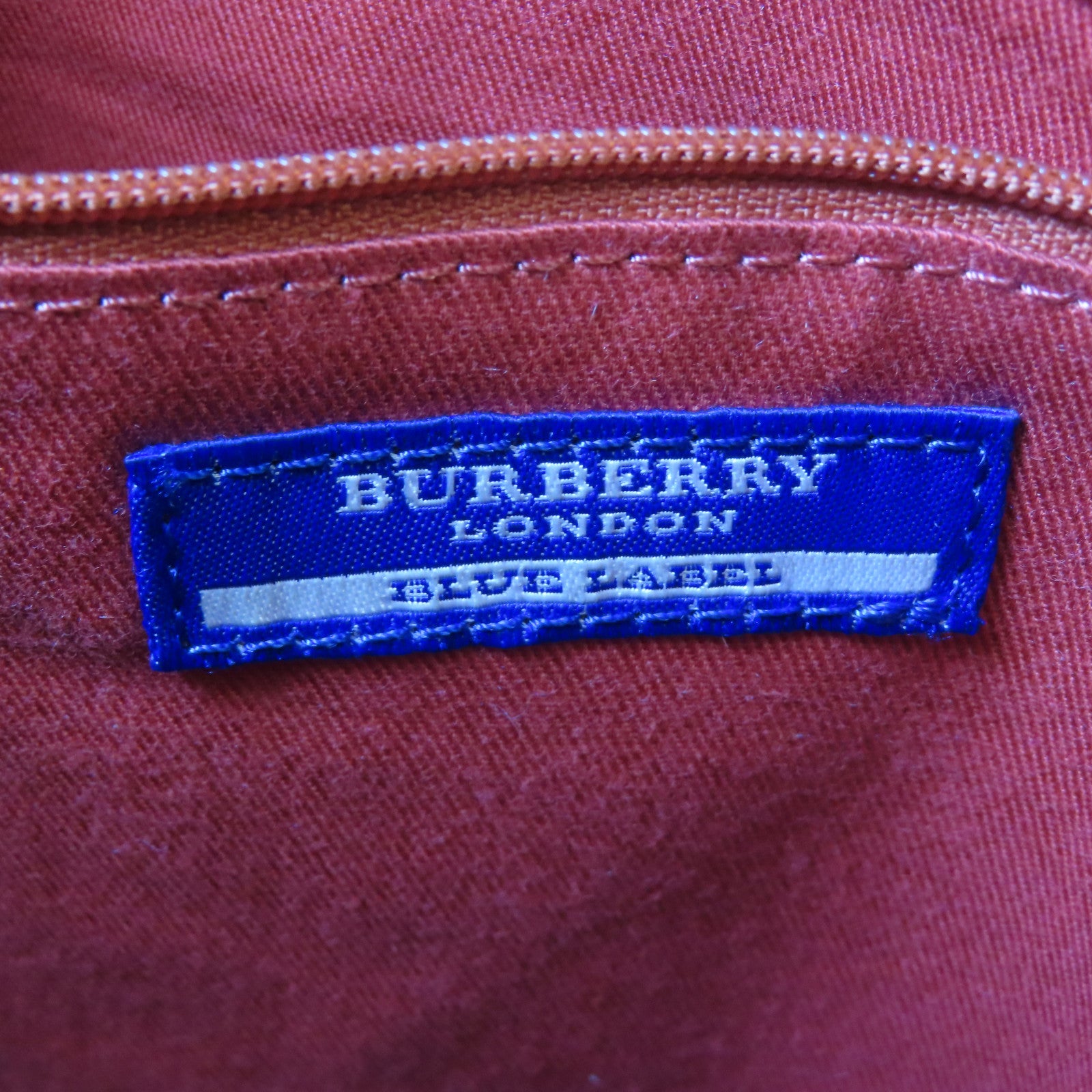 BURBERRY 帆布Shoulder Bag銀扣肩背袋米色/紅色