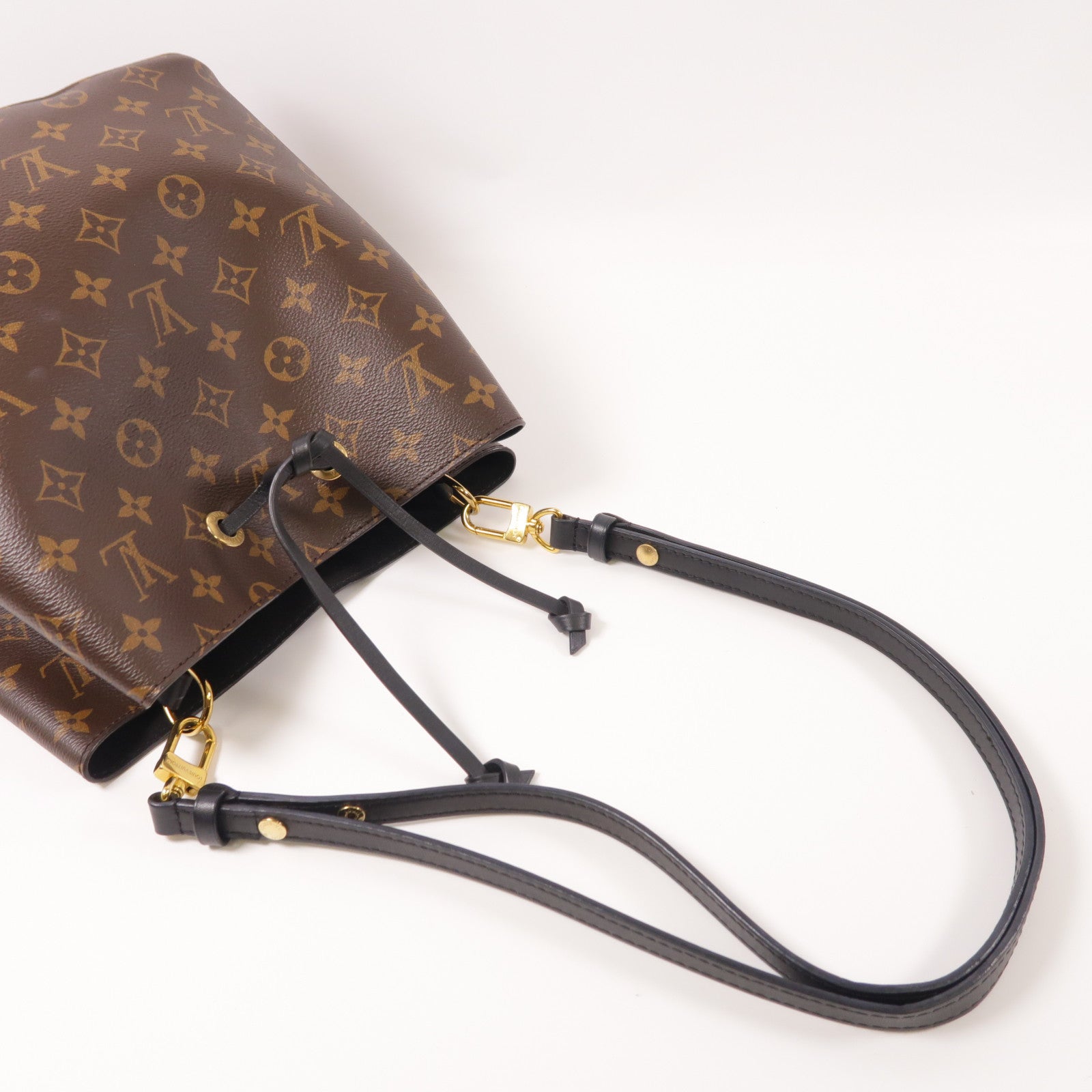 LOUIS VUITTON Monogram Neo Noe MM金扣肩背袋棕色