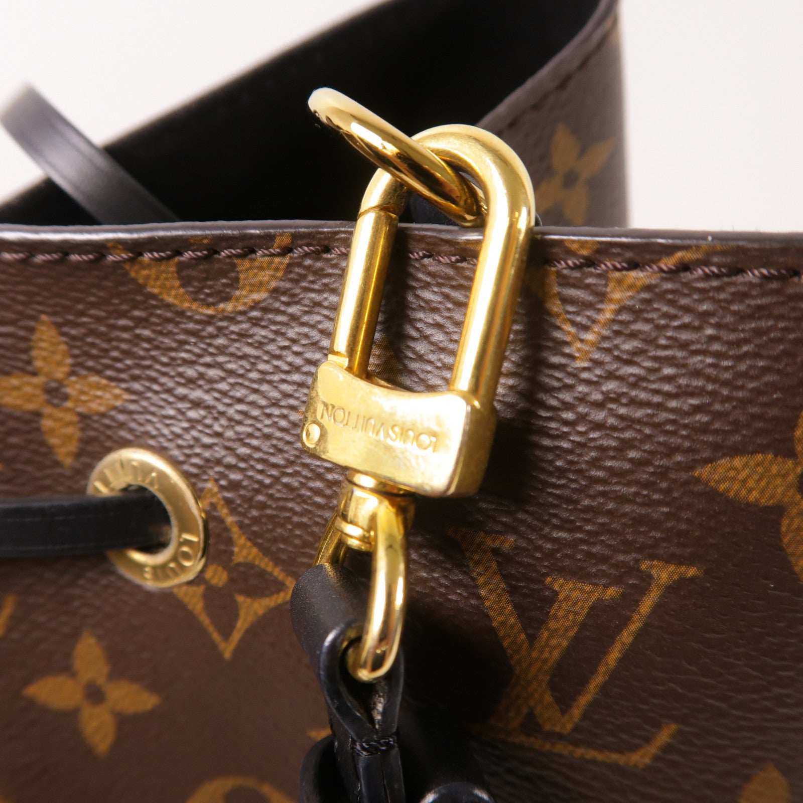 LOUIS VUITTON Monogram Neo Noe MM金扣肩背袋棕色