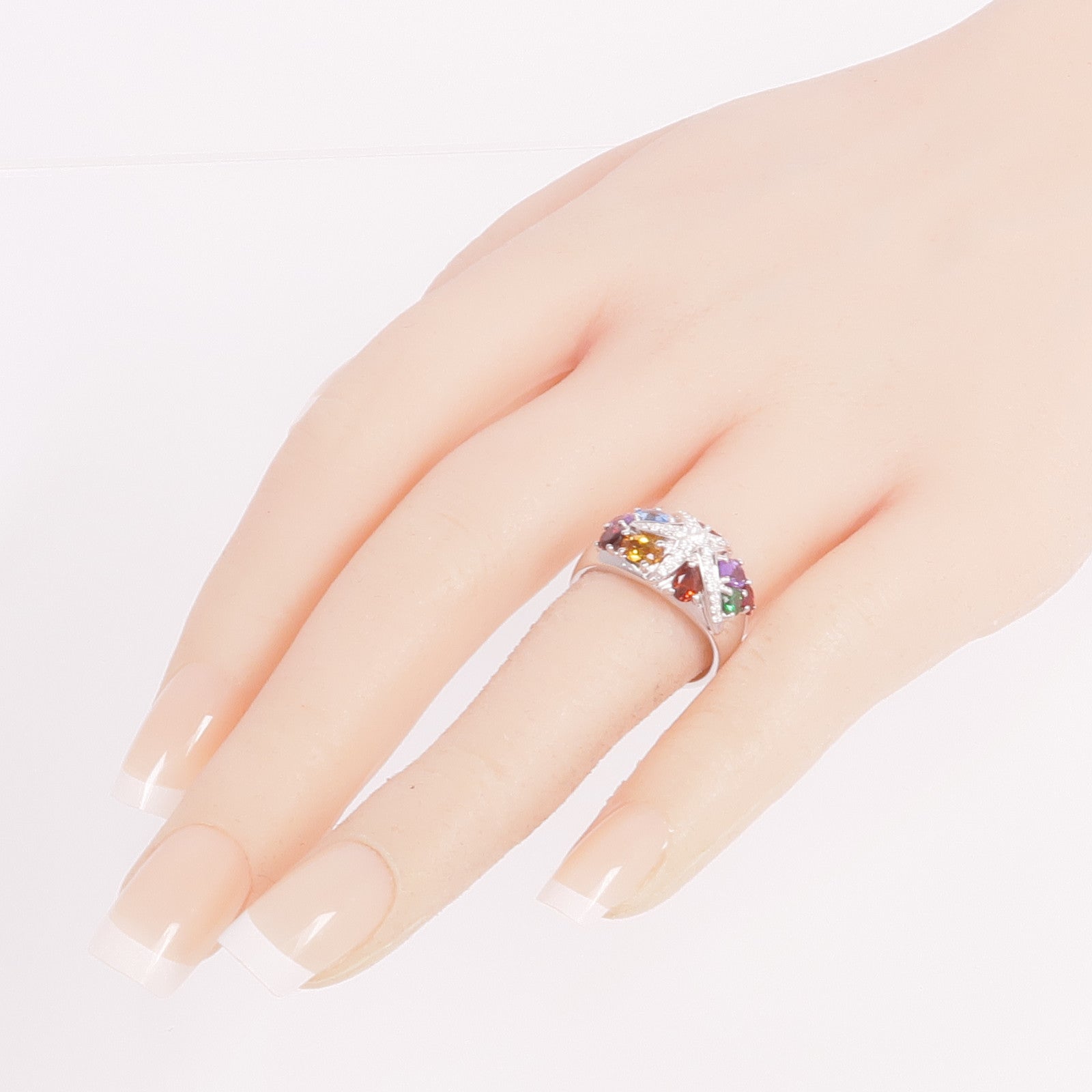 JEWELRY 18K白金Color Stones/Diamond Ring彩色寶石/鑽石戒指US#6.25