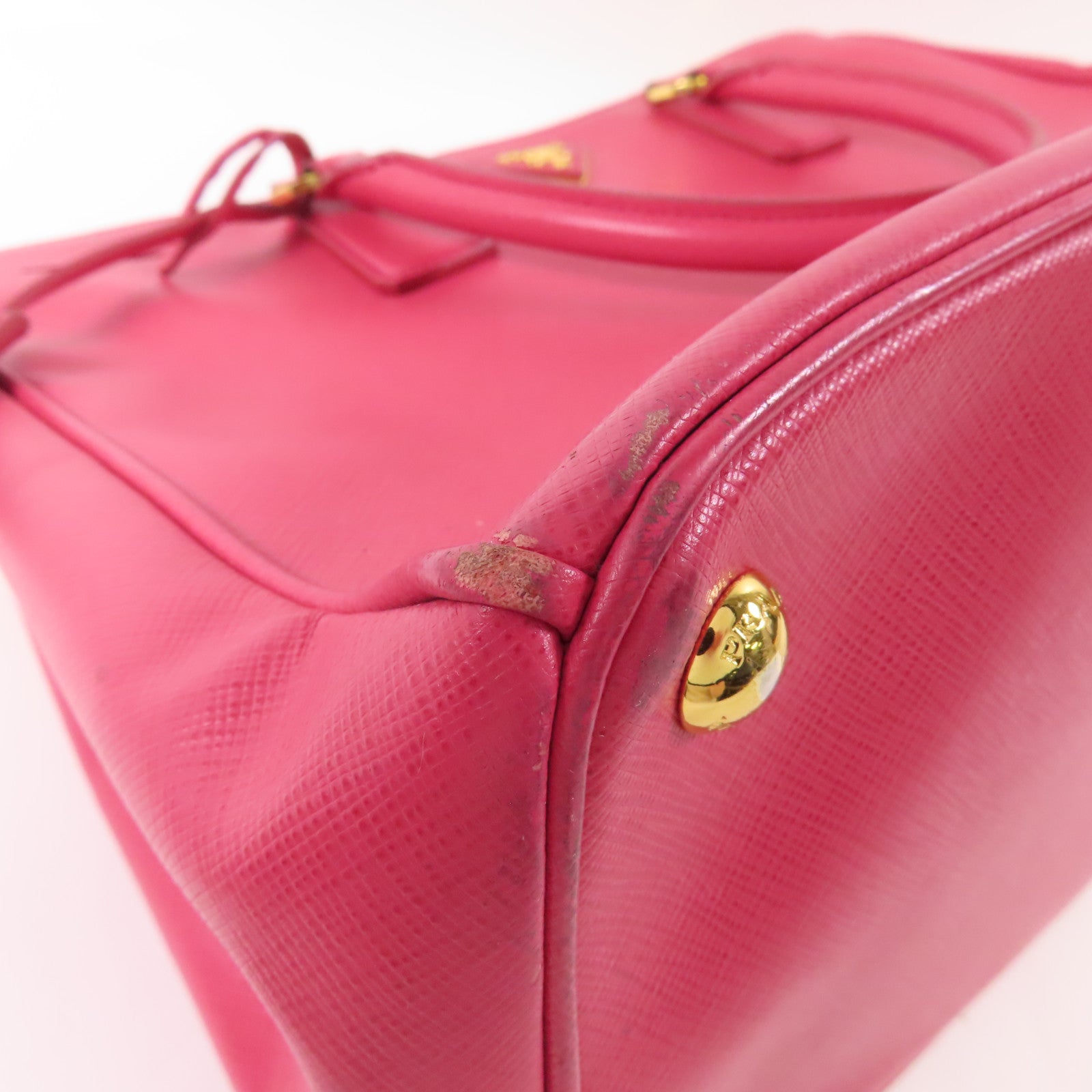 PRADA Saffiano皮革2 Way Bag金扣手挽肩背兩用袋