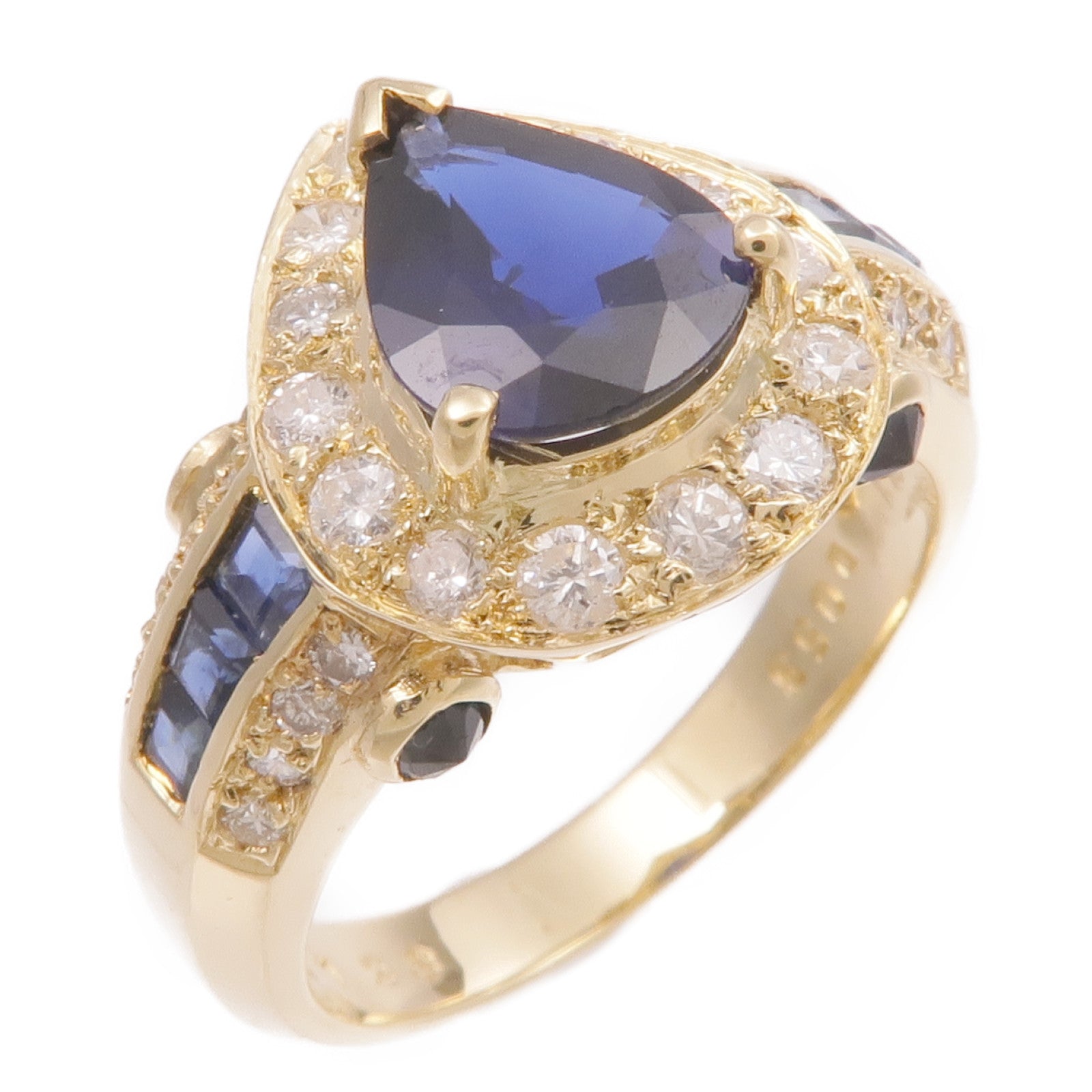 JEWELRY 18K黃金Sapphire Diamond Ring藍寶石/鑽石戒指US#6.25