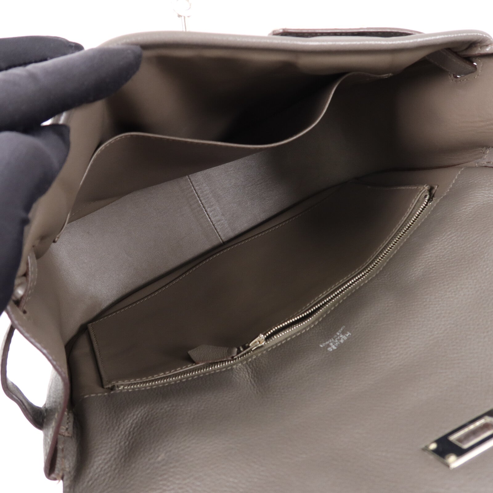 HERMES Evercoler皮革Berline 28肩背袋Gray