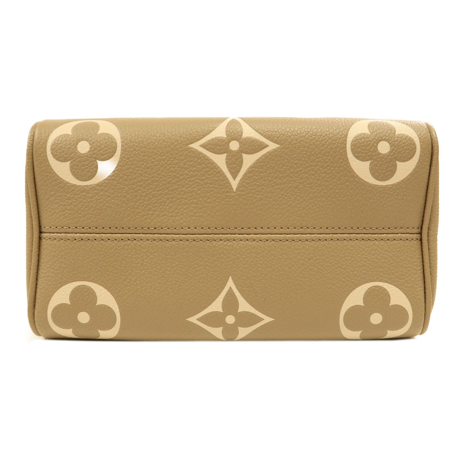 LOUIS VUITTON Monogram Empreinte Speedy Bandouliere 20金扣手挽肩背兩用袋米色
