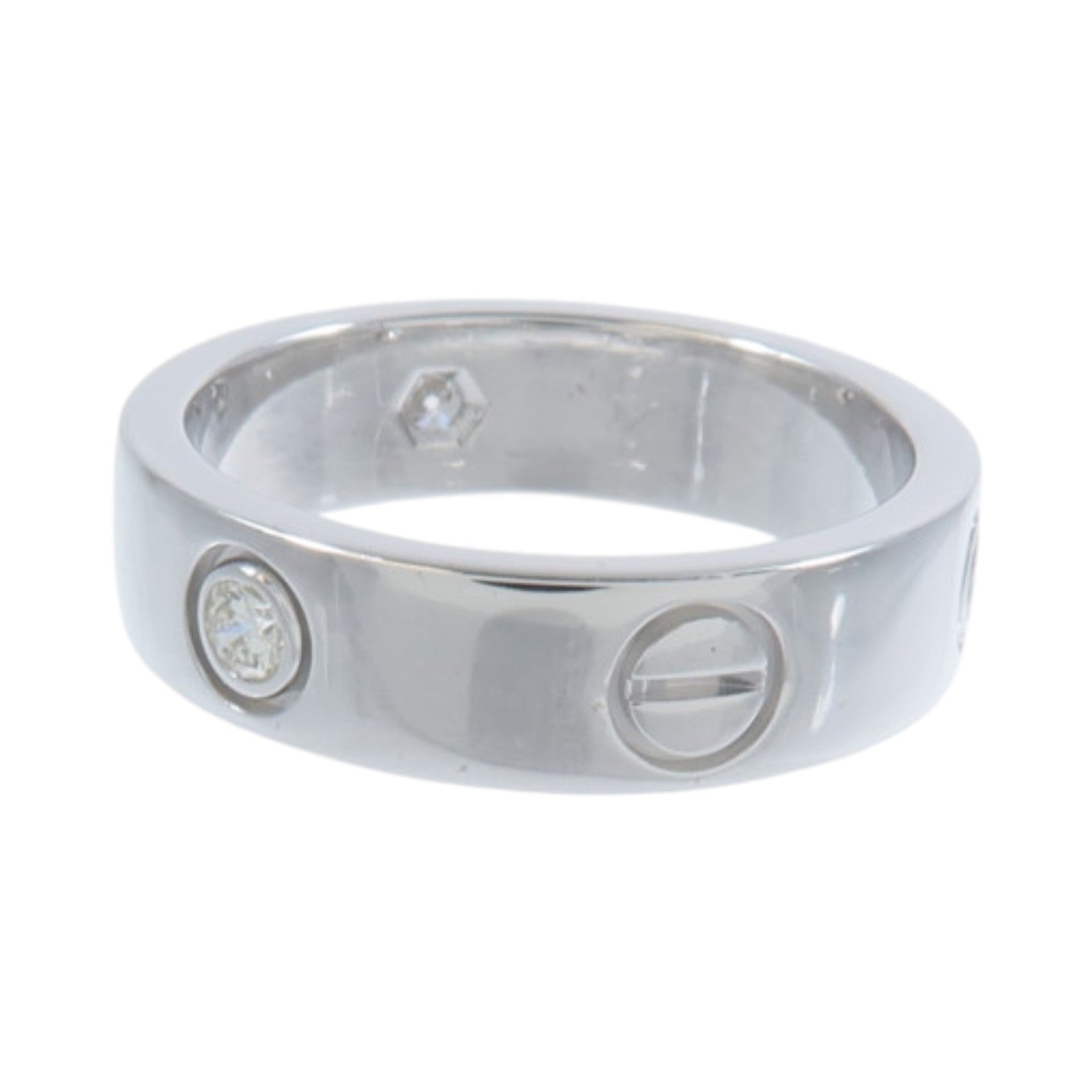 CARTIER 18K白金Love Ring 3P Diamond Ring鑽石戒指
