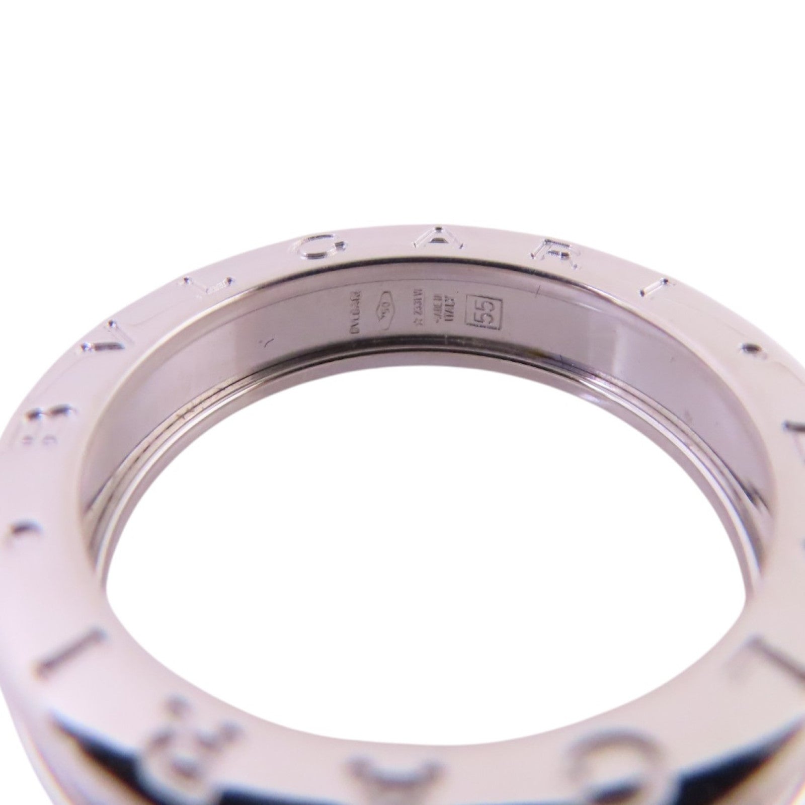 BVLGARI 18K白金/B-zero 1 1Band Ring戒指#55/US#7