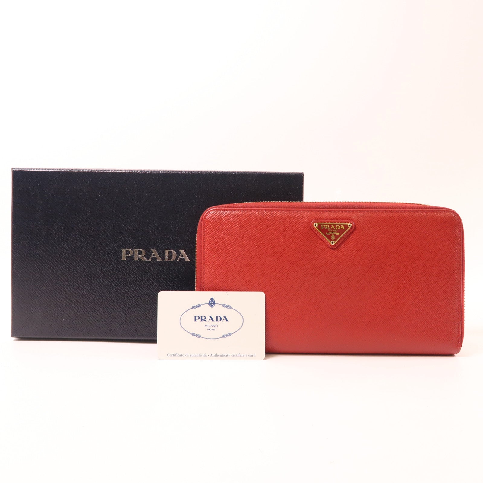 PRADA 【激減優惠】Saffiano皮革Long Wallet金扣長錢包