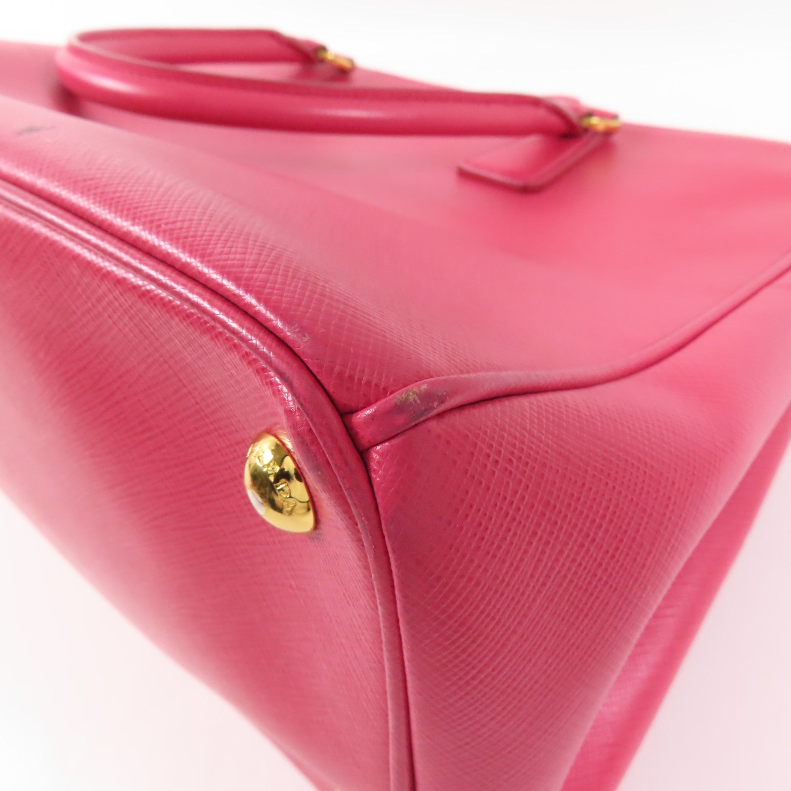 PRADA Saffiano皮革2 Way Bag金扣手挽肩背兩用袋
