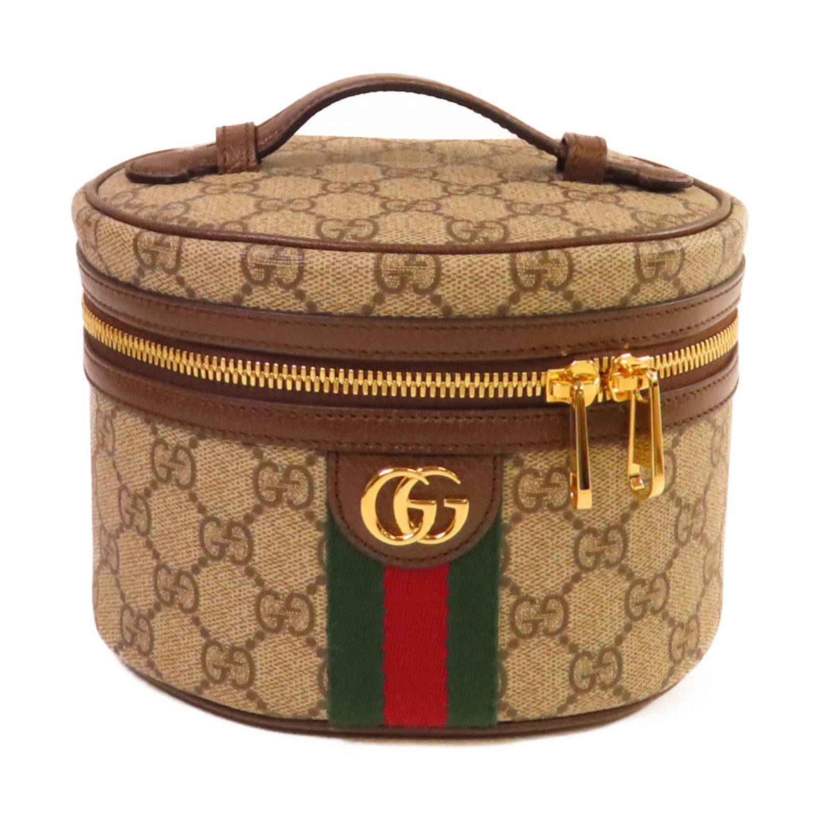 GUCCI 塗層帆布Ophidia Cosmestic Hand Bag金扣手挽袋啡色